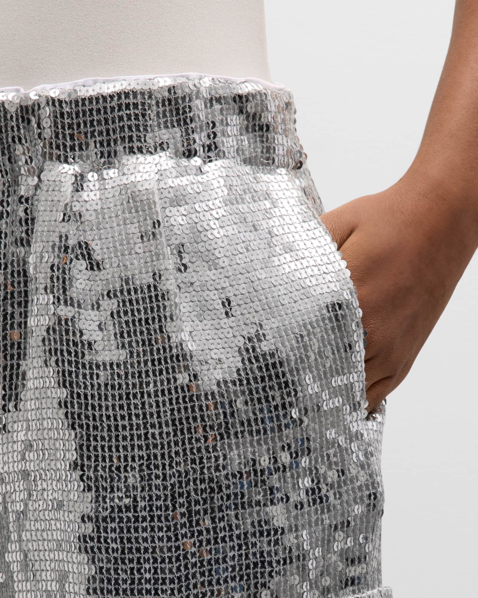 Alice + Olivia Reagan Embellished Paperbag Shorts | Neiman Marcus