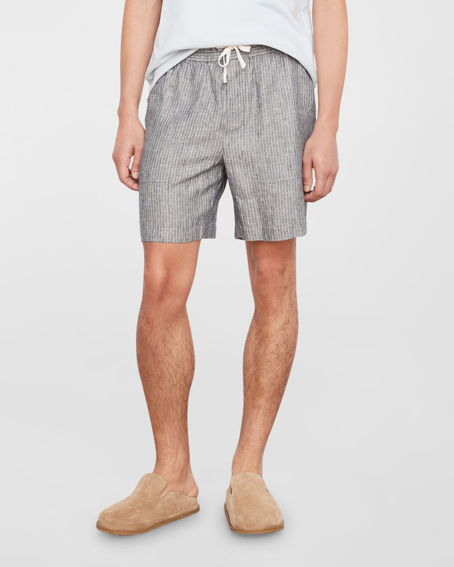 Vince Men's Striped Hemp Shorts Neiman Marcus