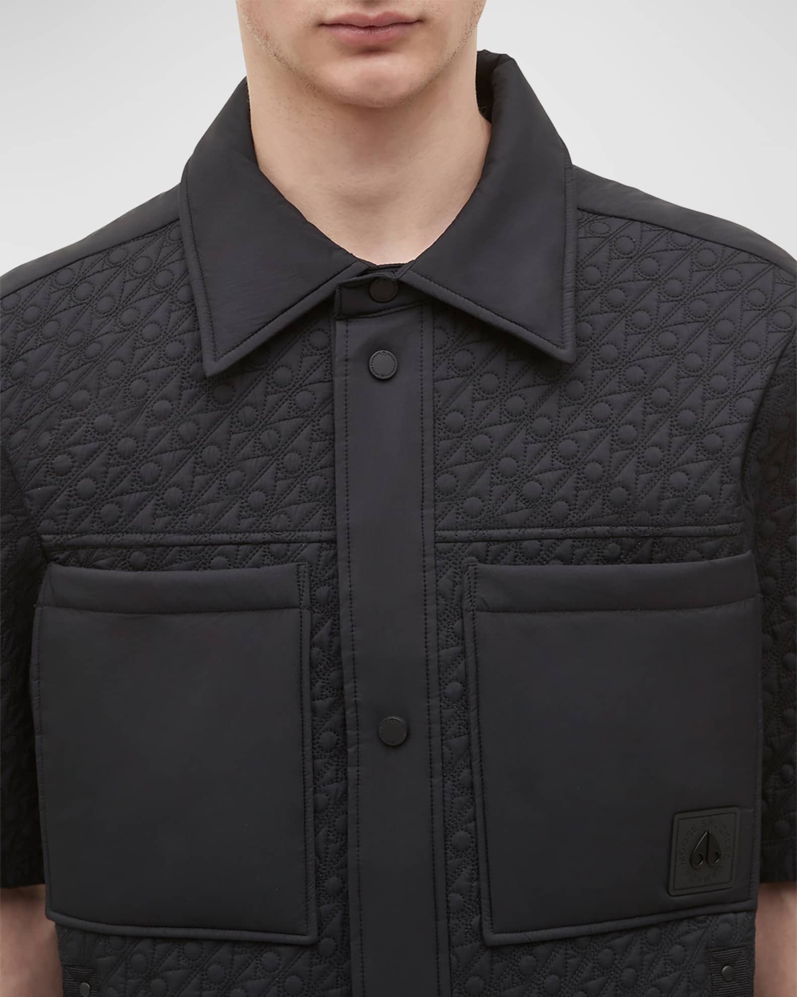 Moose Knuckles Men's Bedford Monogram Shirt Jacket | Neiman Marcus