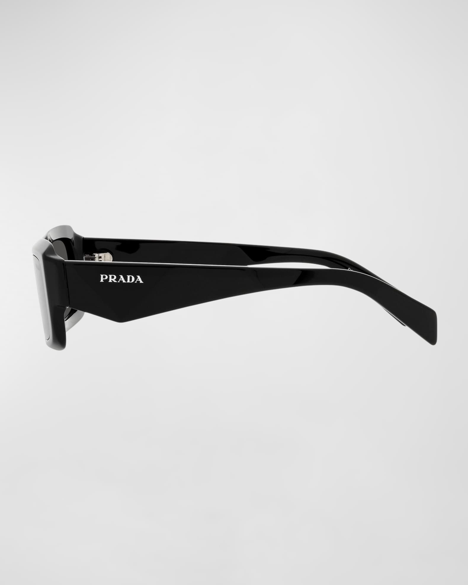 Geometric Logo Acetate & Plastic Rectangle Sunglasses  1