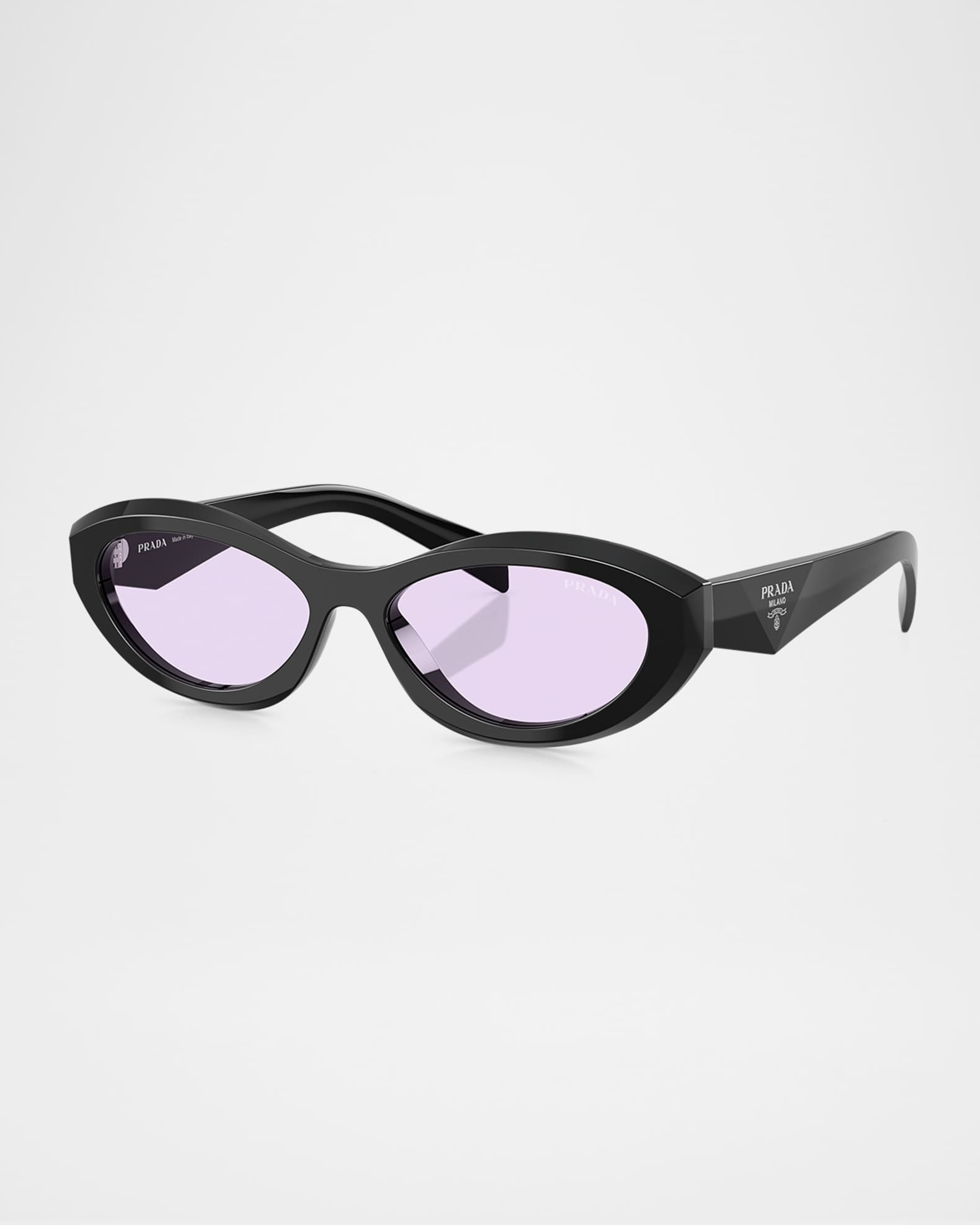 Prada PR 26ZS Beveled Acetate & Plastic Oval Sunglasses