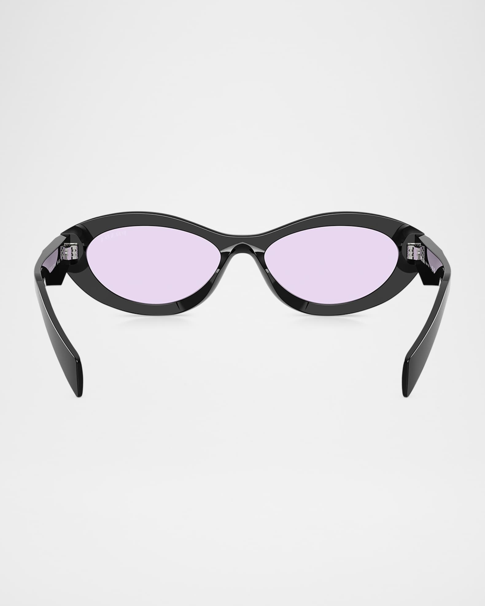 Prada PR 26ZS Beveled Acetate & Plastic Oval Sunglasses