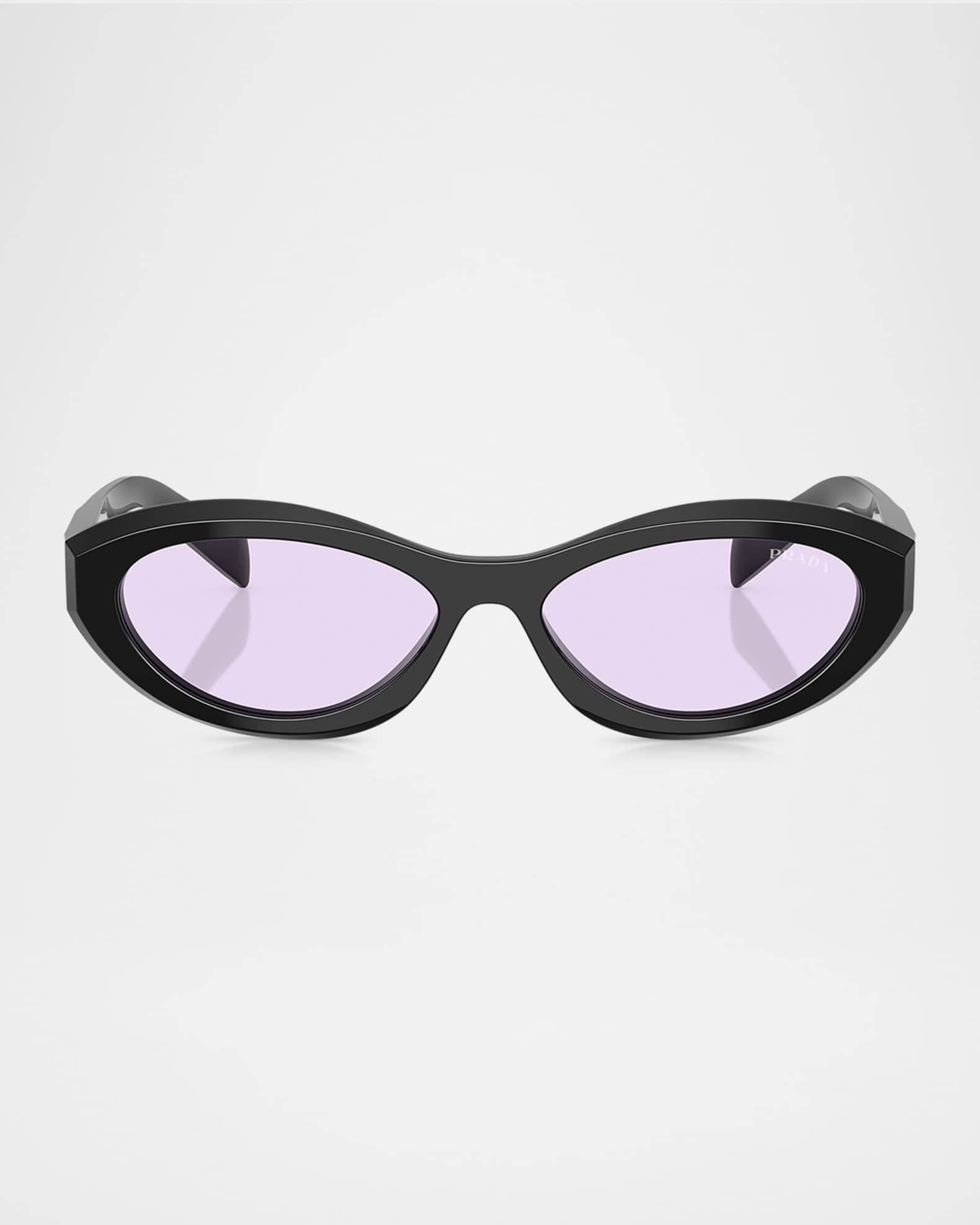 【オープニング 大放出セール】 26ZS PR Prada Beveled Sunglasses Oval Plastic & Acetate ドレス/ビジネス