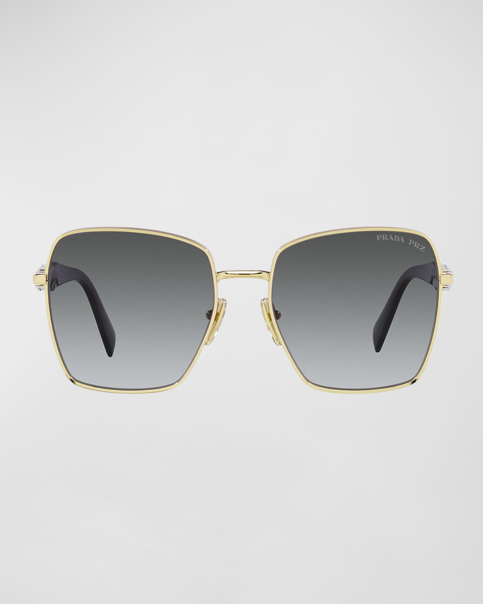 Prada Engraved Logo Square Metal Sunglasses | Neiman Marcus