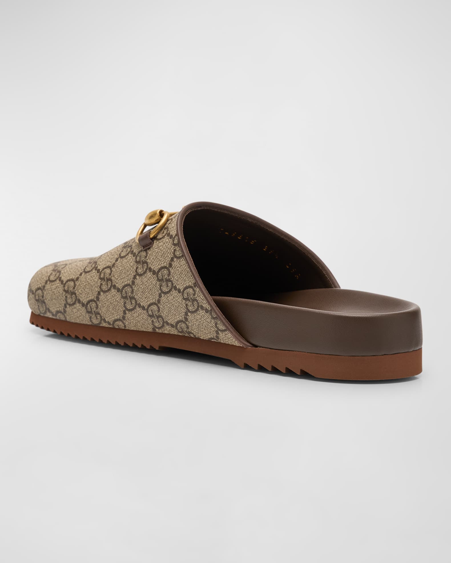 Gucci GG Supreme Horsebit Slipper in Brown