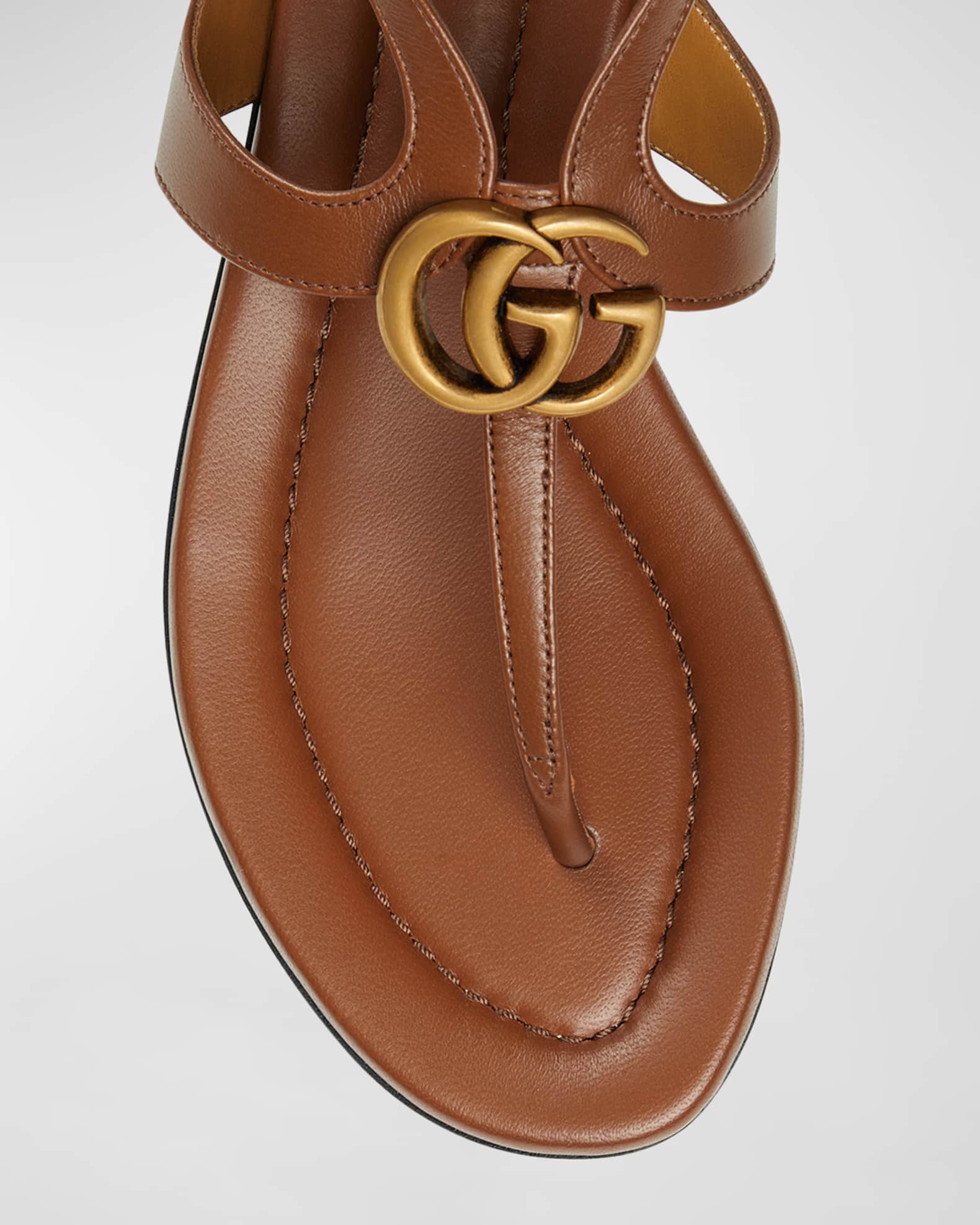 Marmont leather thong sandals with double g store