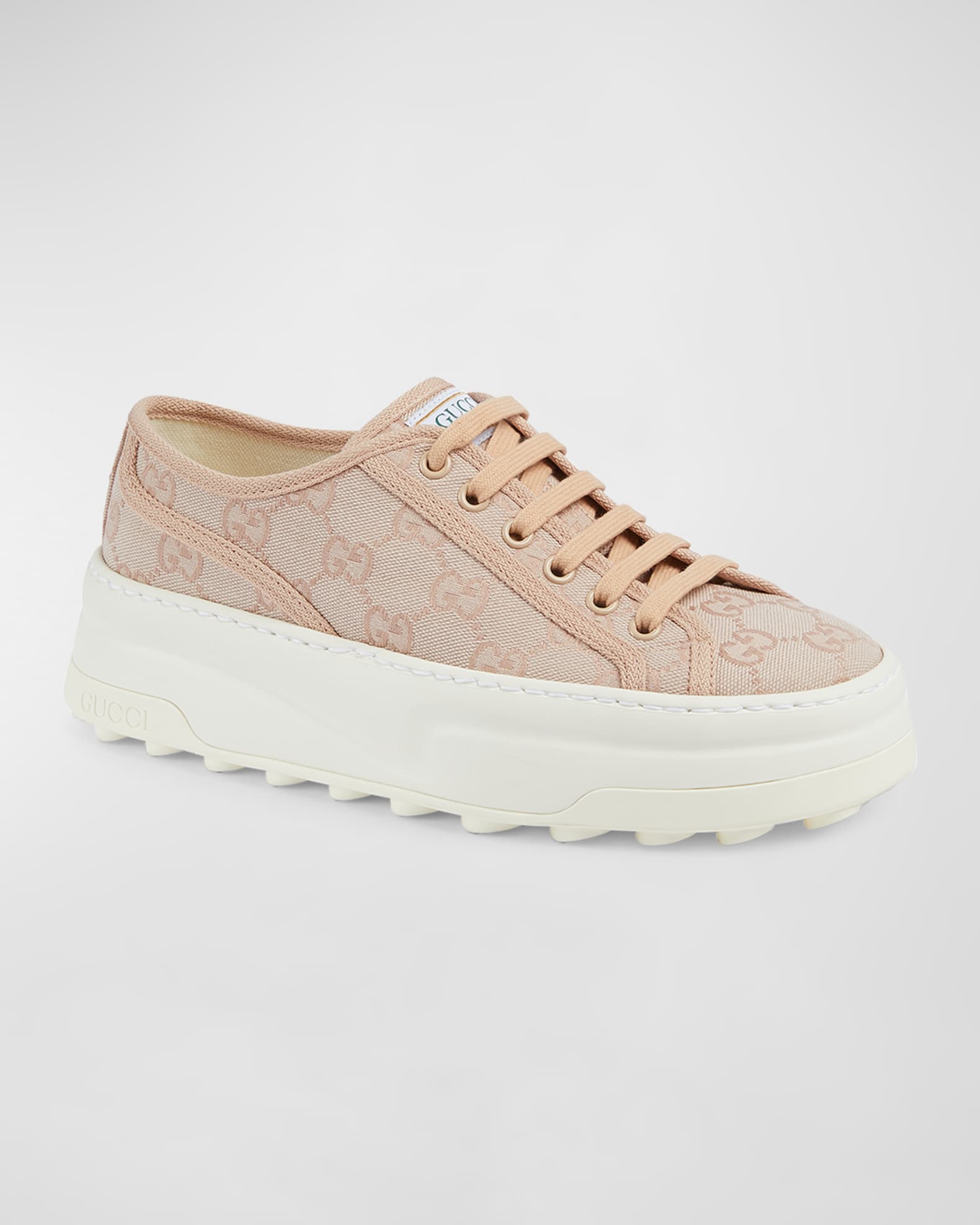 Gucci Women's Tennis TRECK GG Canvas Platform Sneakers - Rose - Size 9.5