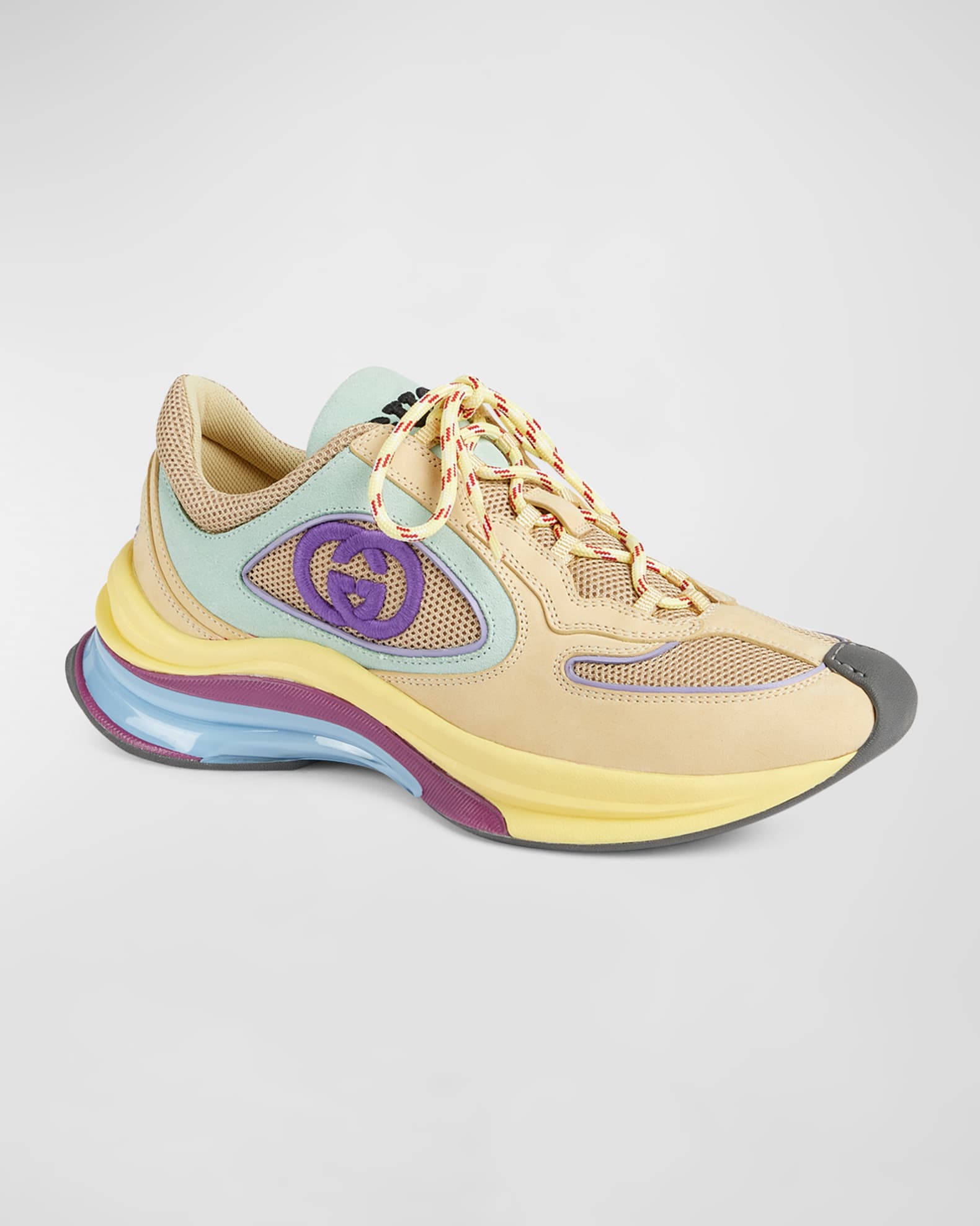 Gucci Premium Run Suede Sneakers Neiman Marcus