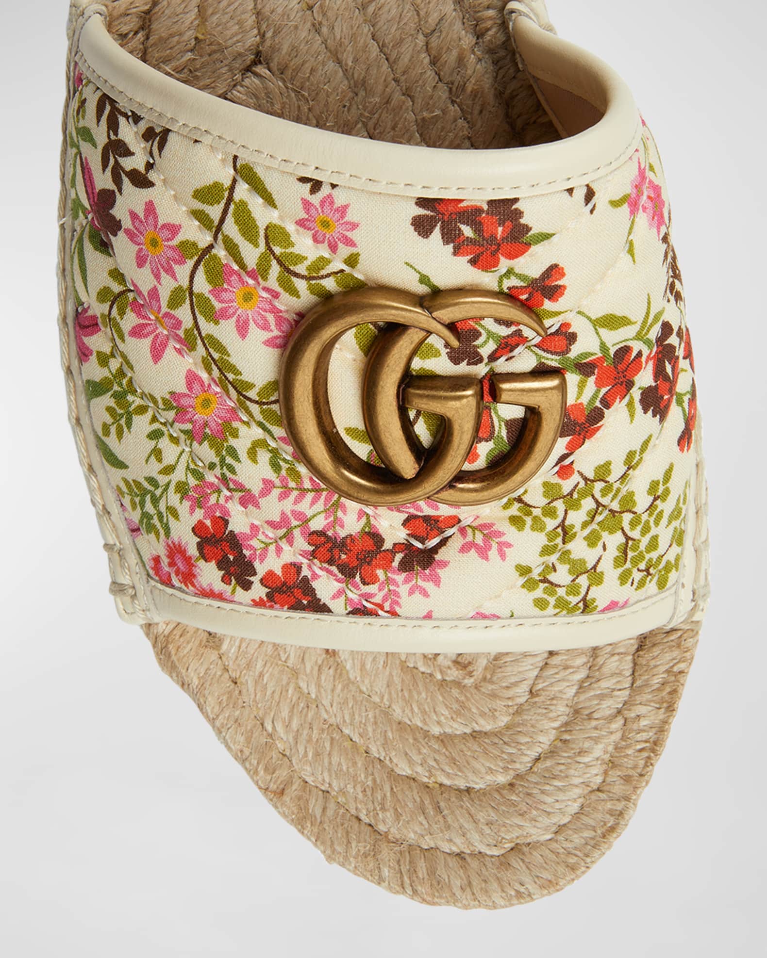 Gucci Pilar GG Floral Espadrille Sandals Neiman Marcus