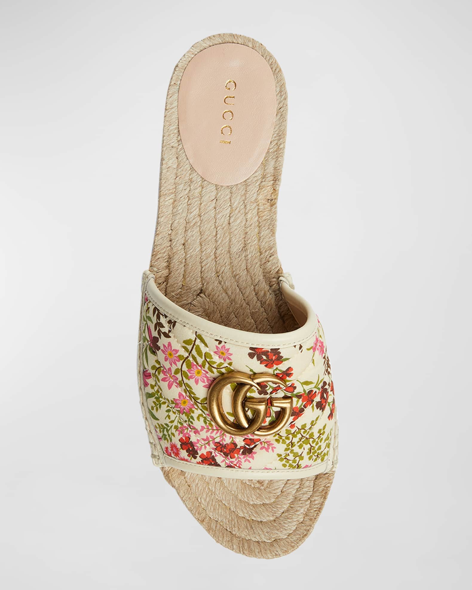 Gucci Pilar GG Floral Espadrille Sandals | Neiman Marcus