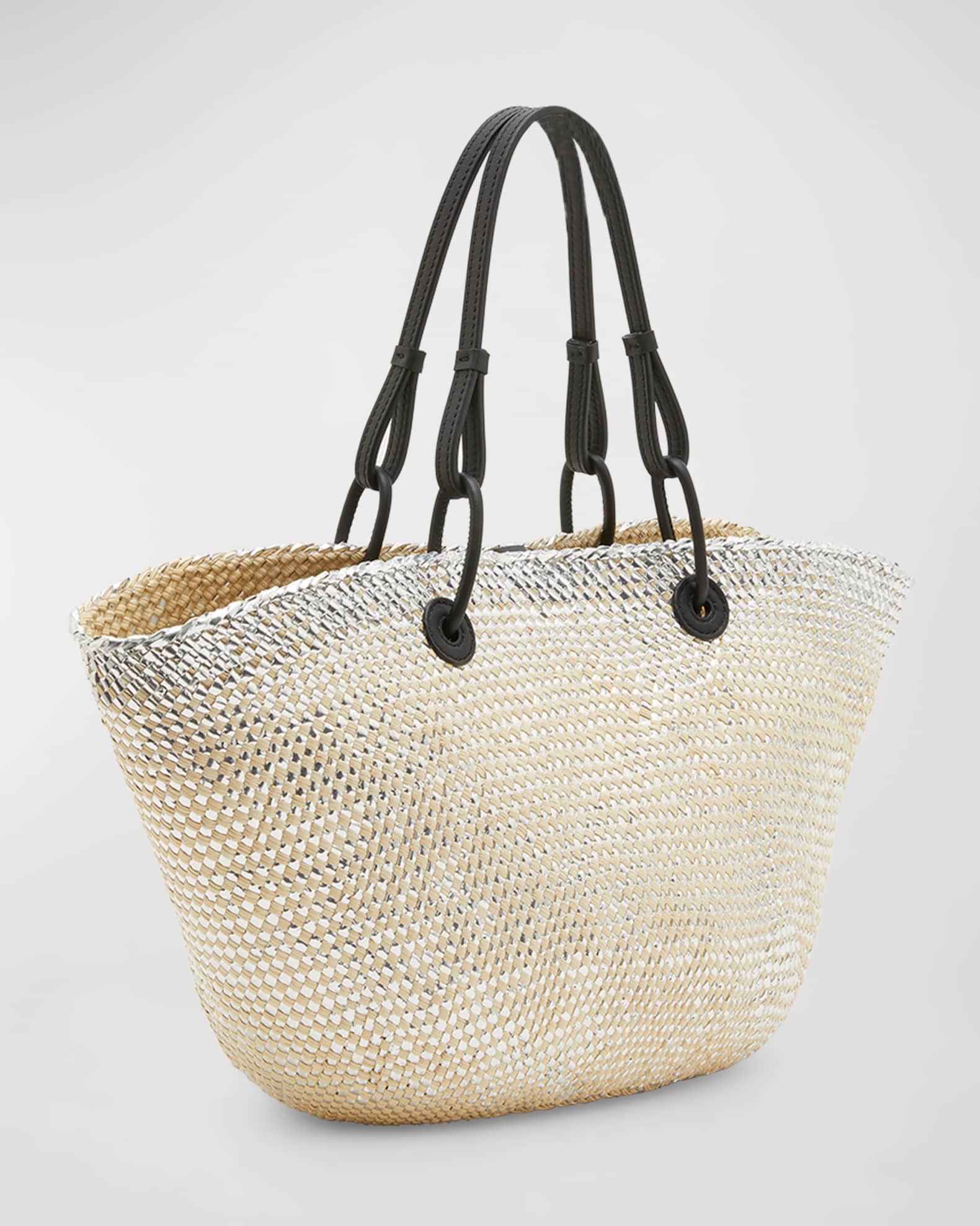Loewe x Paula's Ibiza Sparkling Metallic Anagram Basket Tote Bag