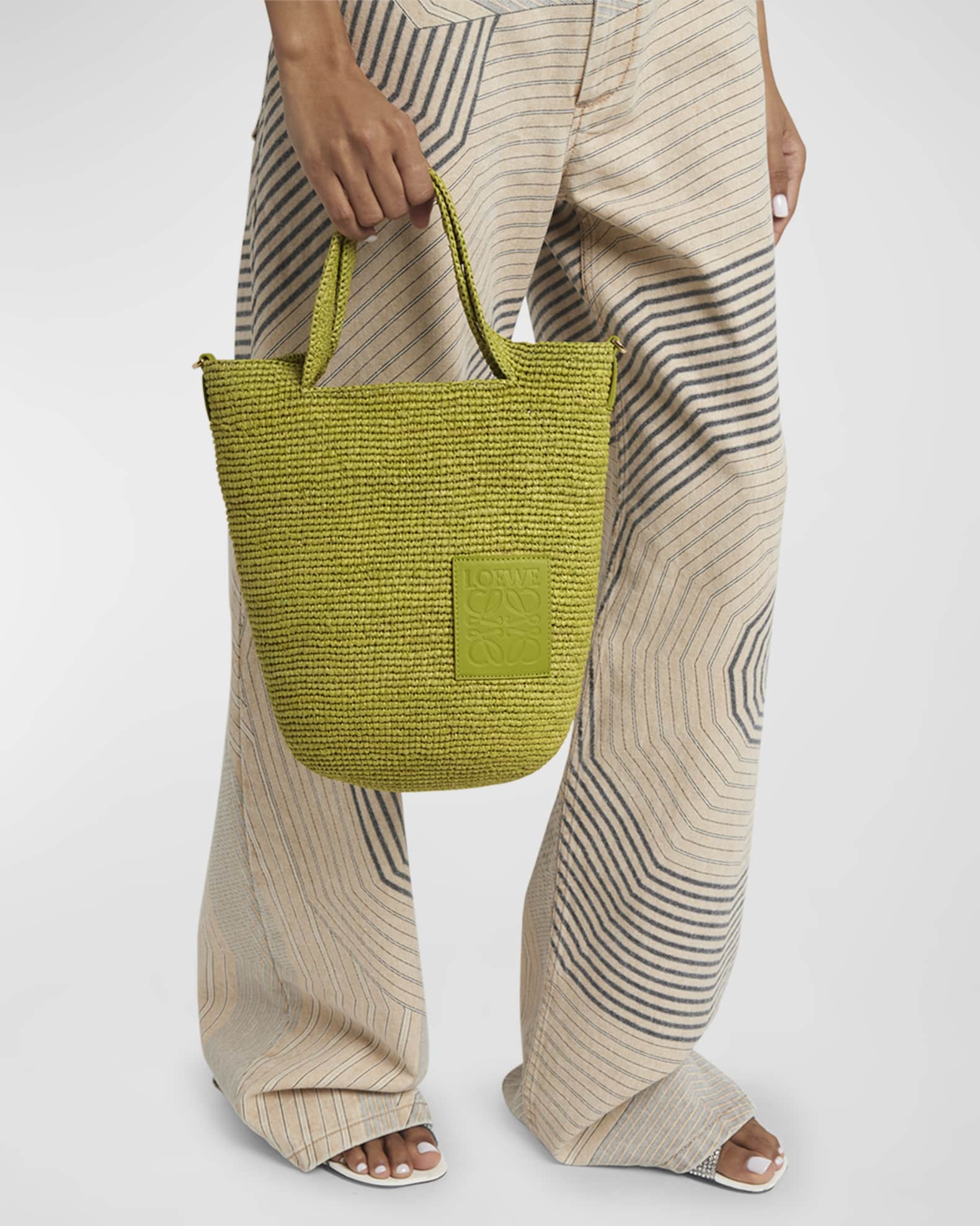 Loewe small raffia tote cheap