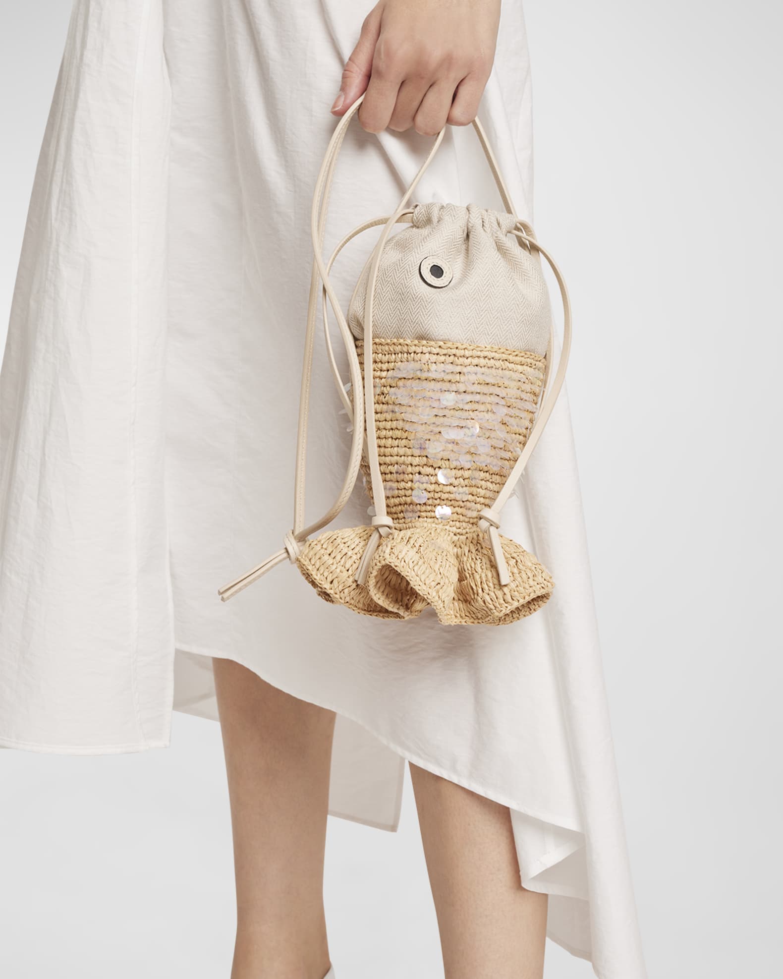 Loewe x Paula’s Ibiza Sequins Fish Pouch Shoulder Bag | Neiman Marcus