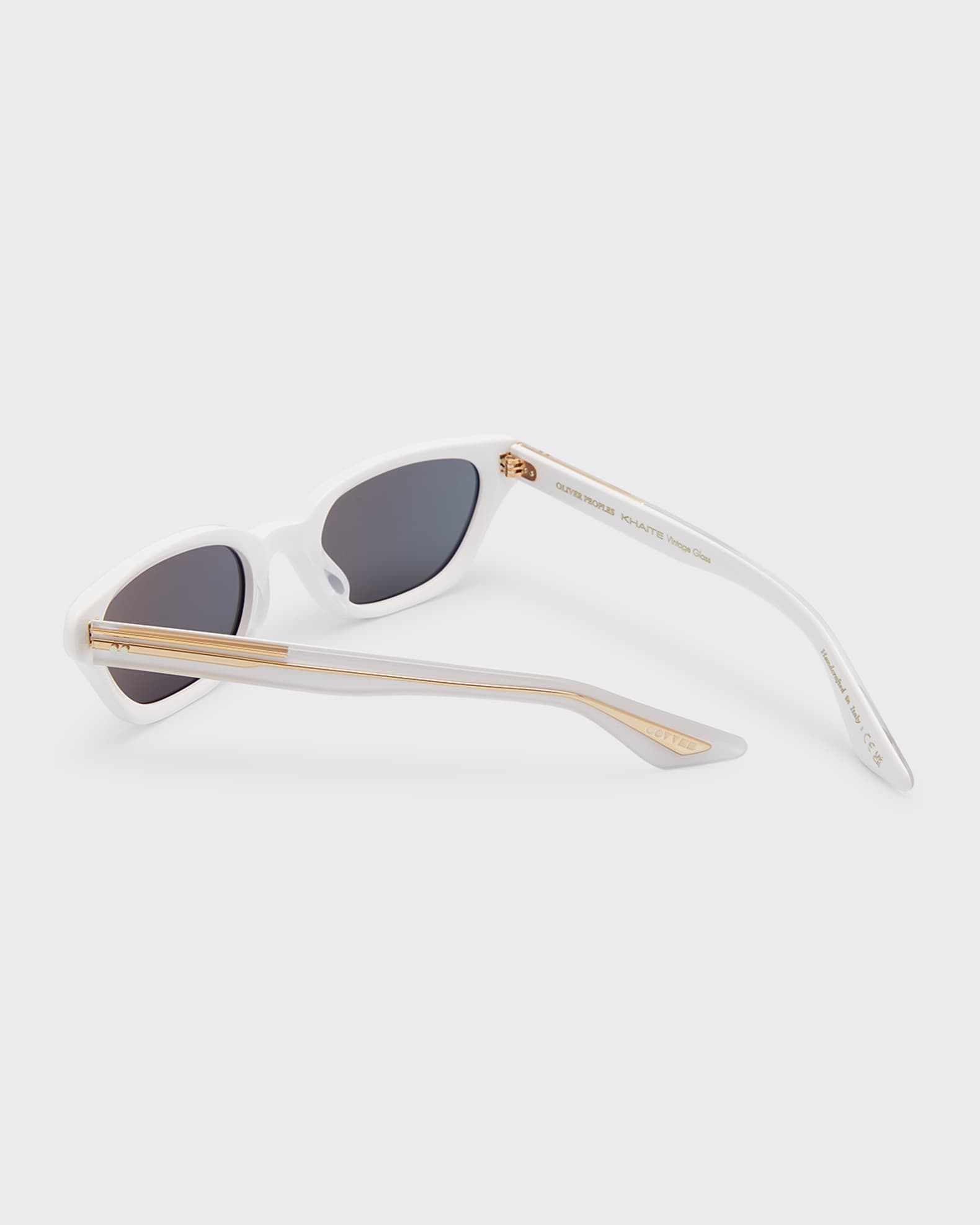 1983C White Acetate & Crystal Cat-Eye Sunglasses  1