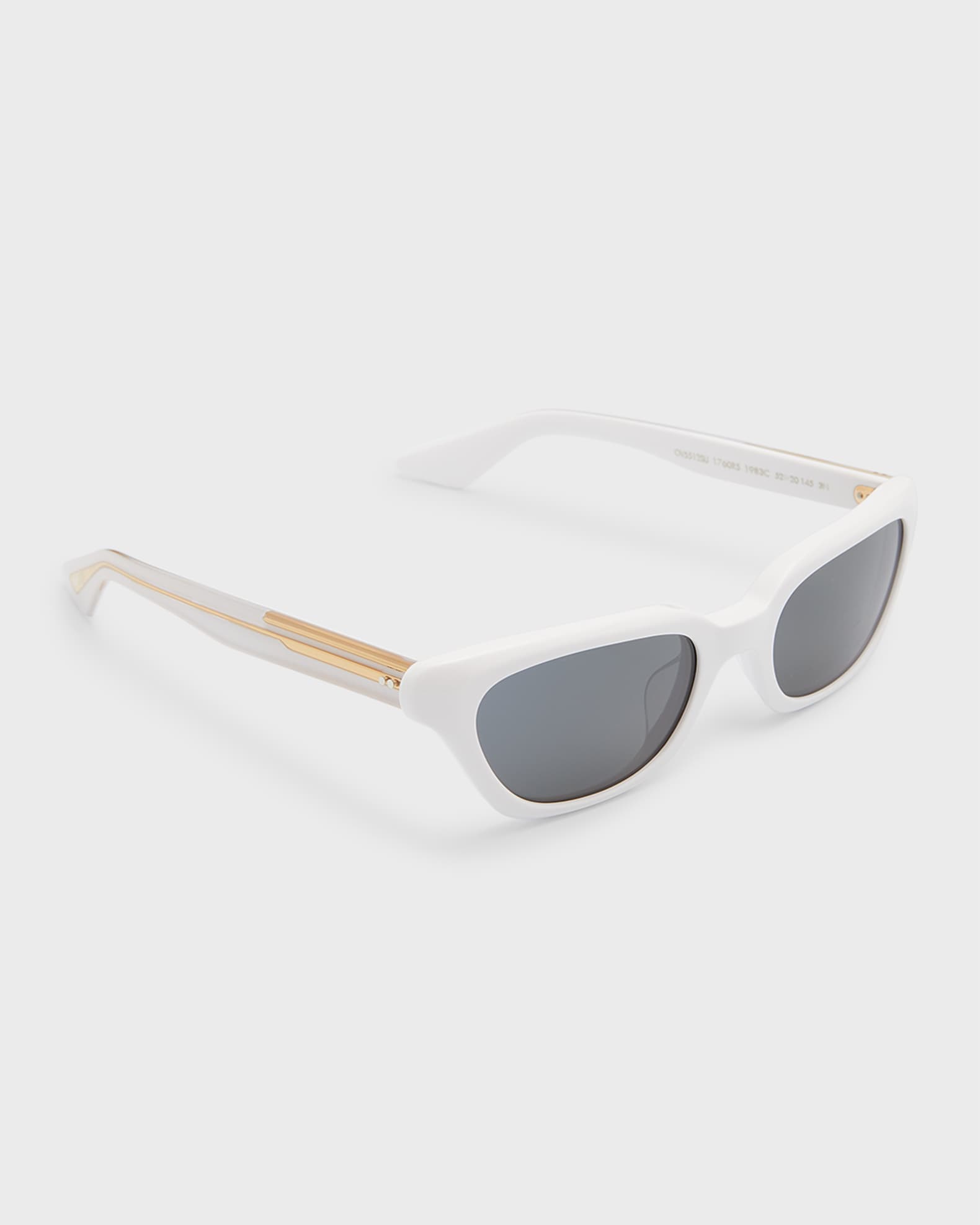 1983C White Acetate & Crystal Cat-Eye Sunglasses  0