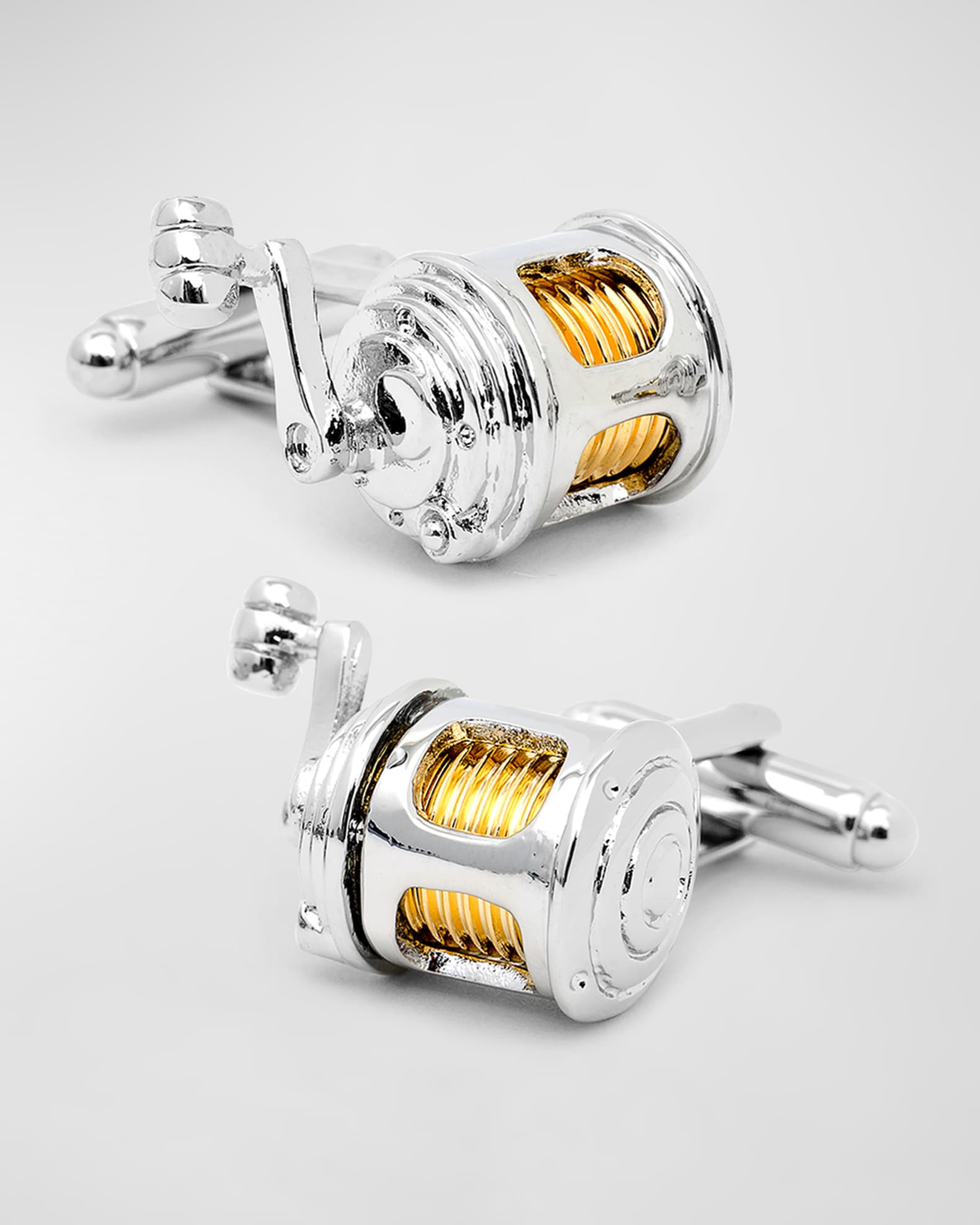 Men's Two-Tone Fishing Reel Cufflinks 0