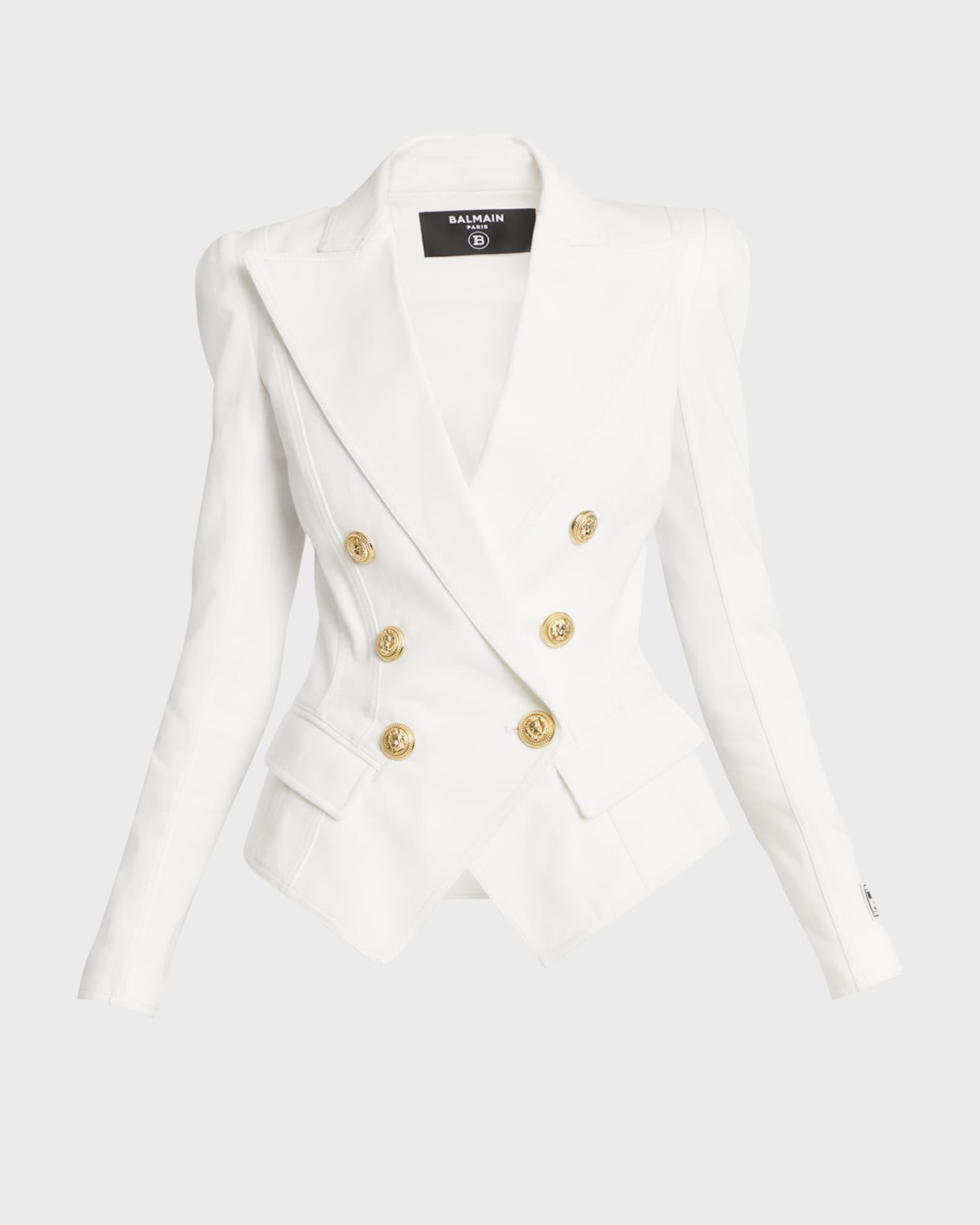 Balmain White 6-Button Blazer