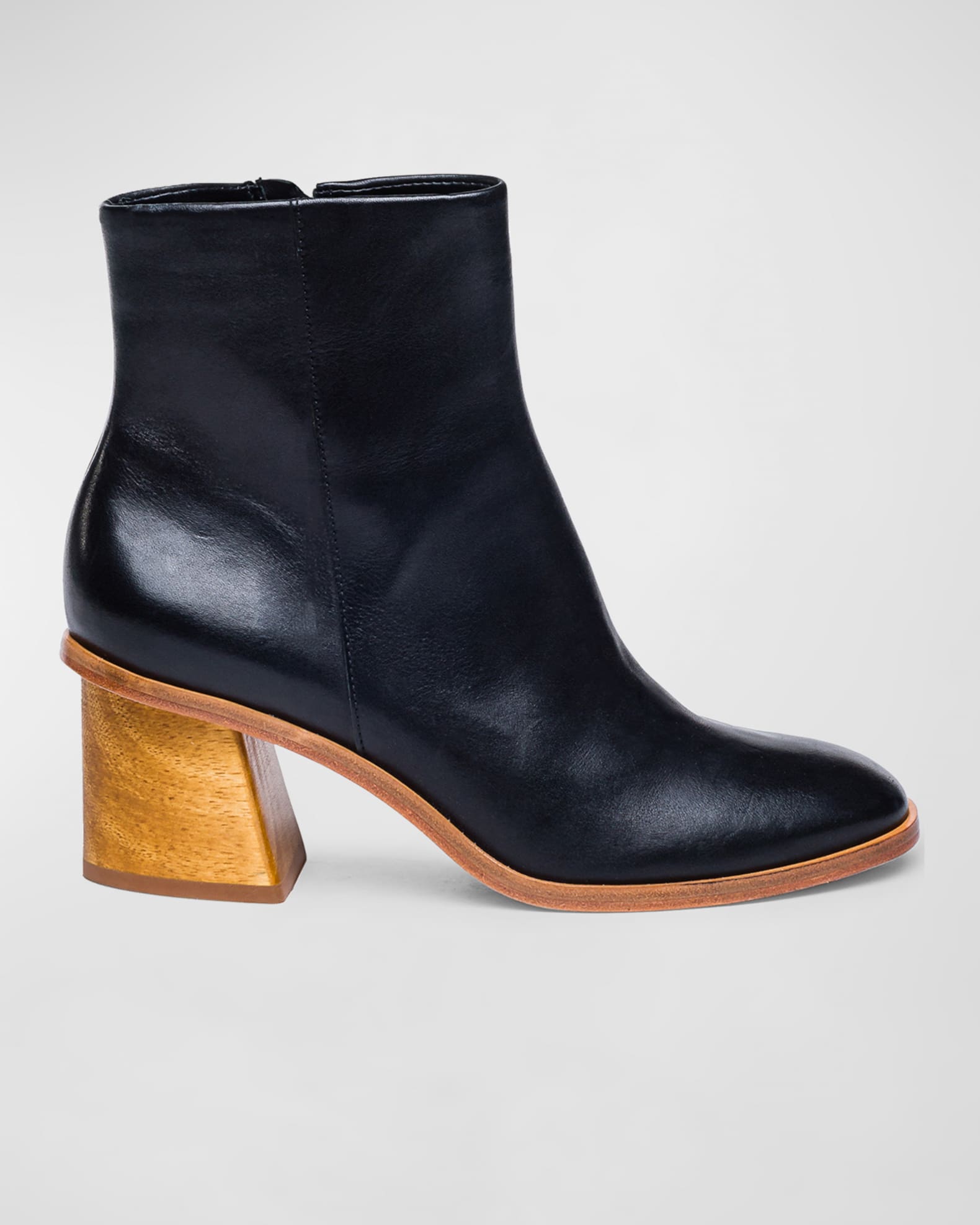 Bernardo Nantucket Leather BlockHeel Booties Neiman Marcus