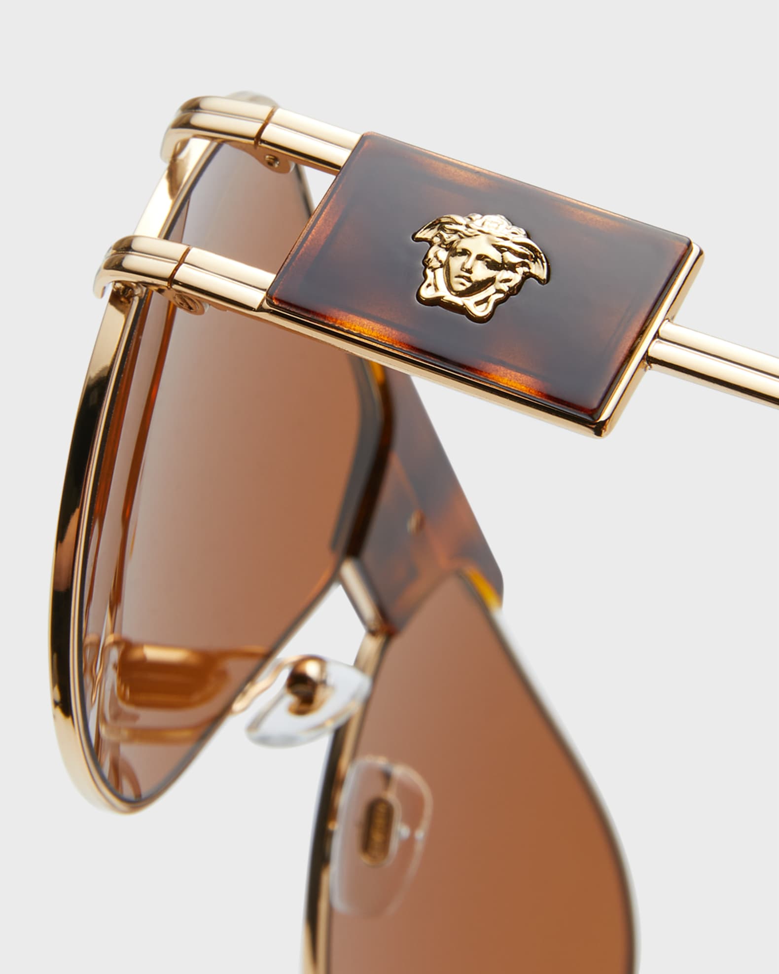 Versace Mens Medusa Steel Aviator Sunglasses Neiman Marcus 