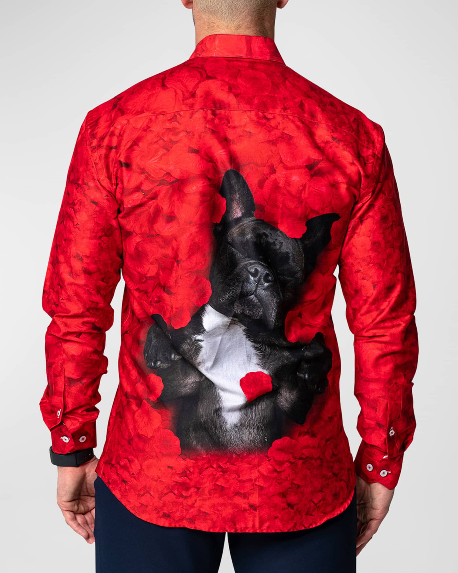 Men's Fibonacci Valentine's Dog Sport Shirt 1