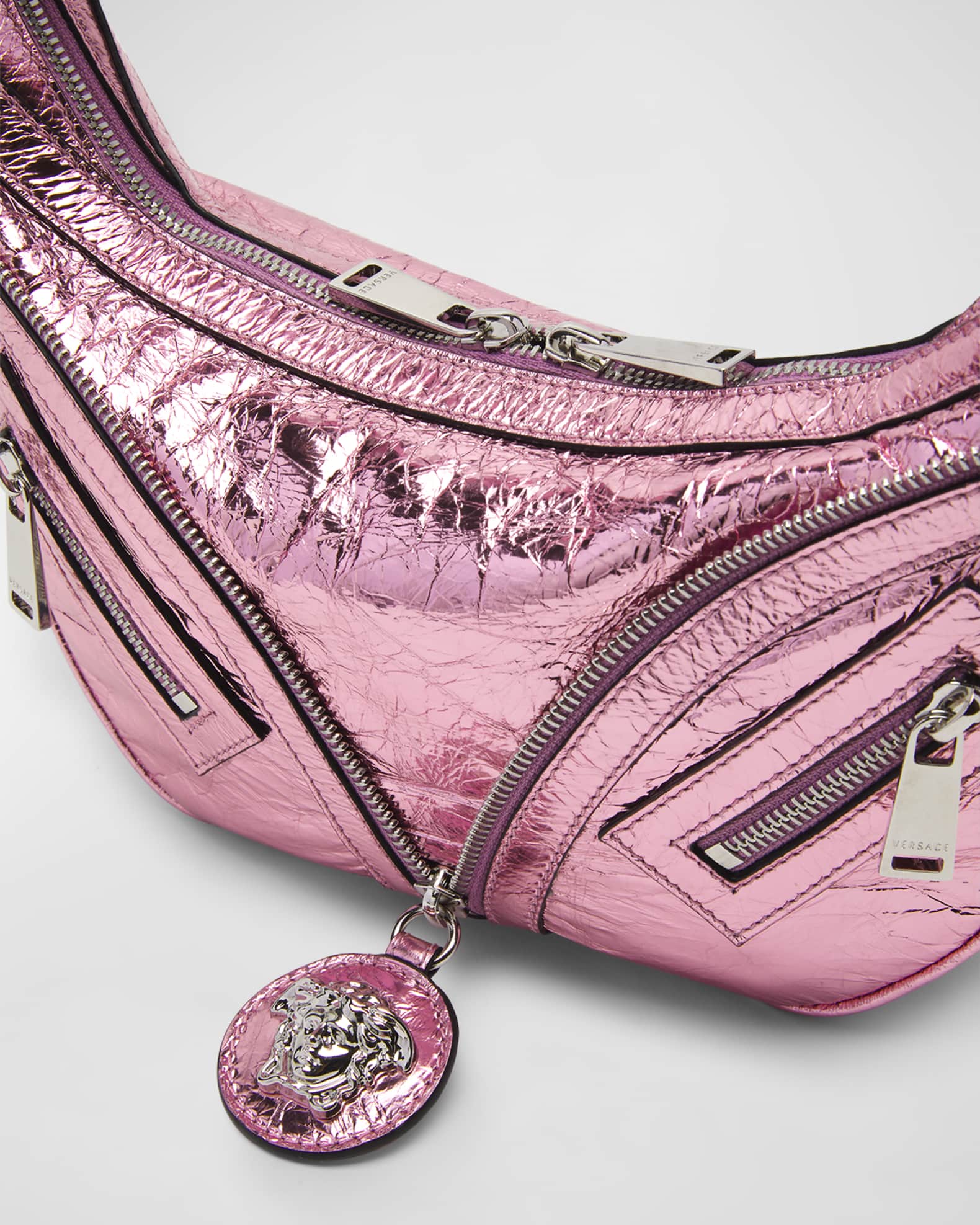 Versace La Medusa Medium Chain Handbag Leather In Red - Praise To Heaven