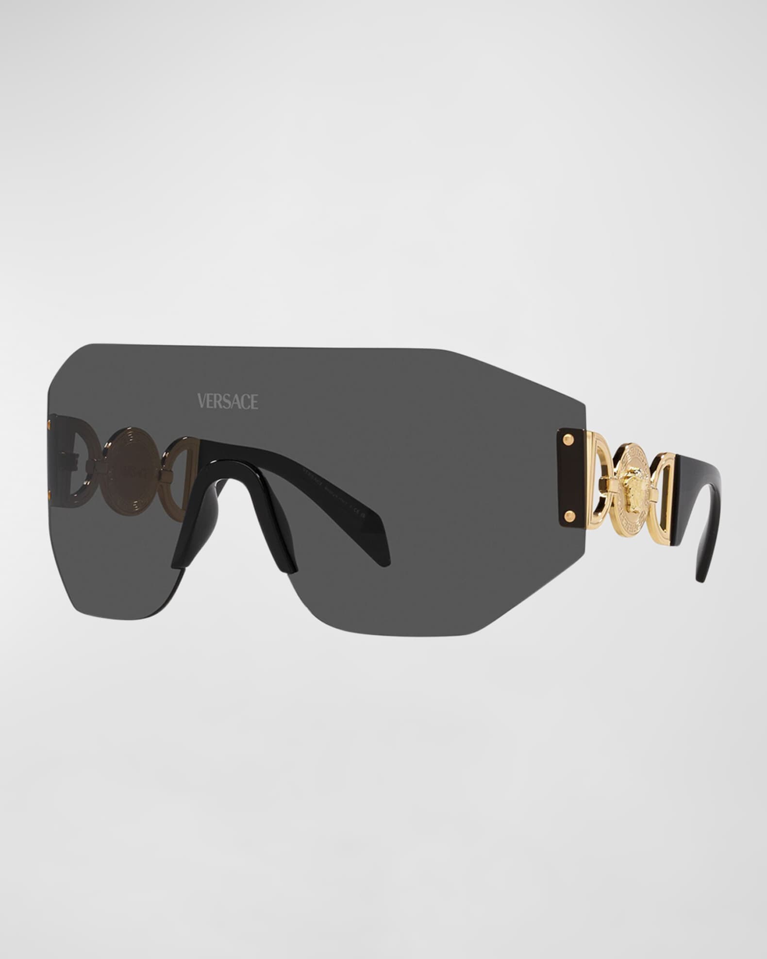 Versace Men's Medusa Oversized Shield Sunglasses