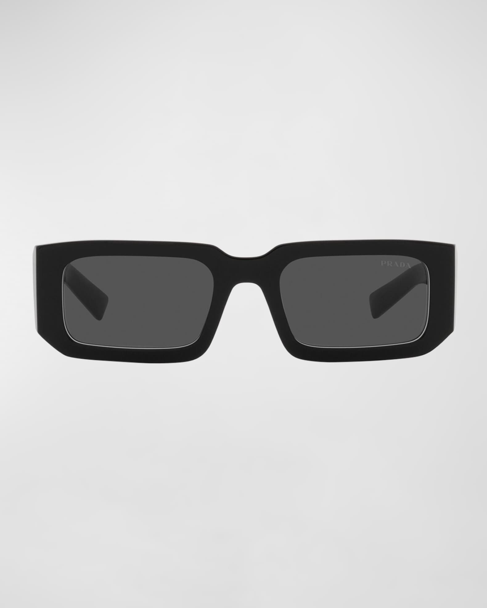 Prada Men's Rectangle Logo Sunglasses | Neiman Marcus