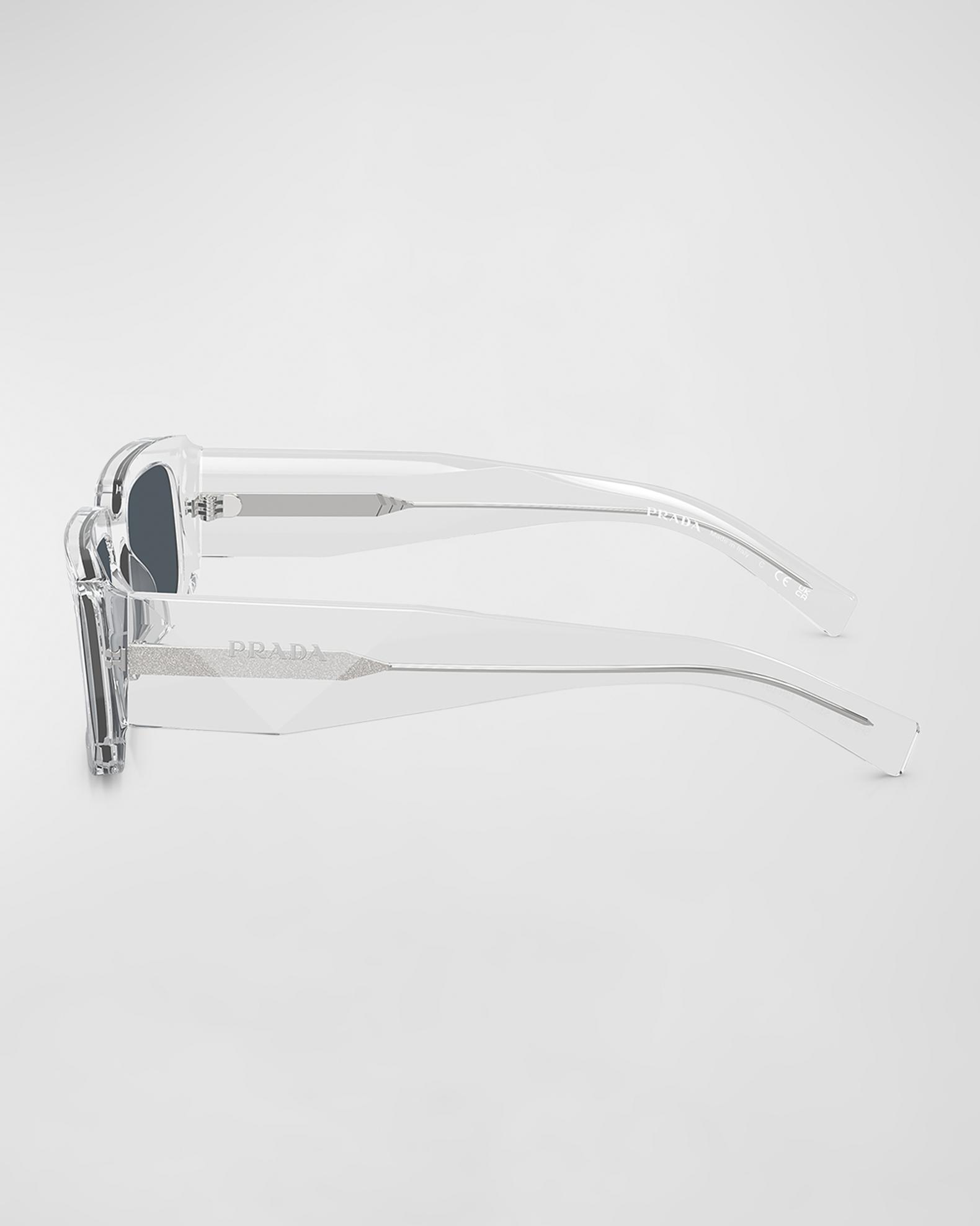 Prada Men's Rectangle Logo Sunglasses | Neiman Marcus