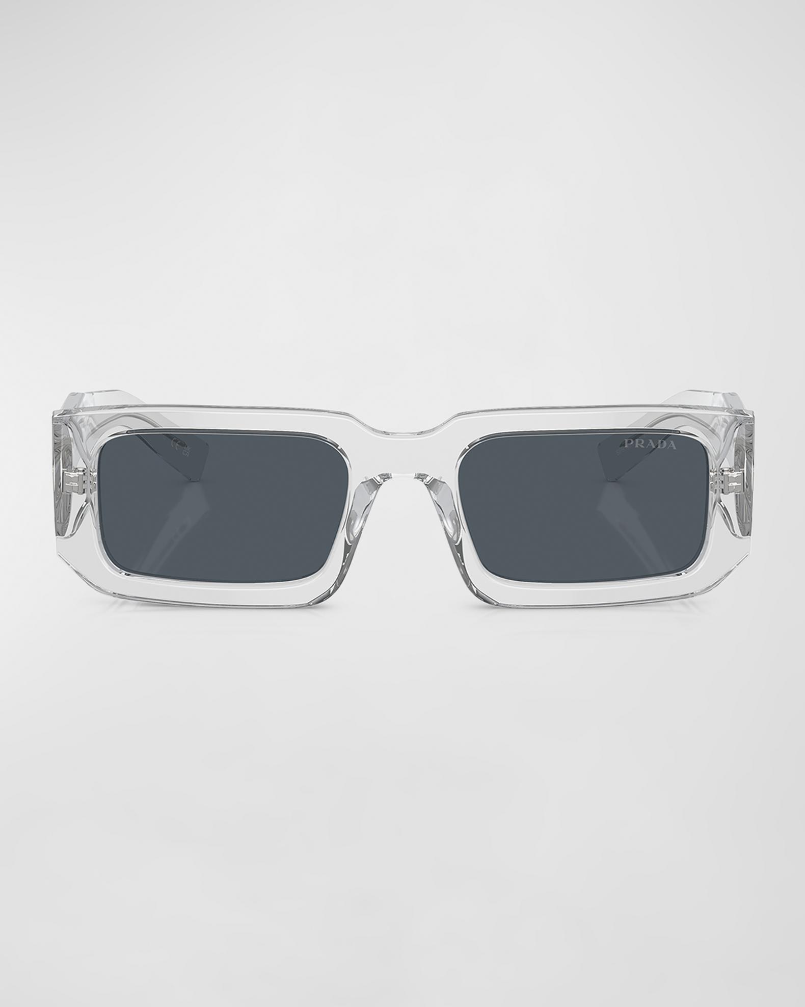 Prada Men's Rectangle Logo Sunglasses | Neiman Marcus