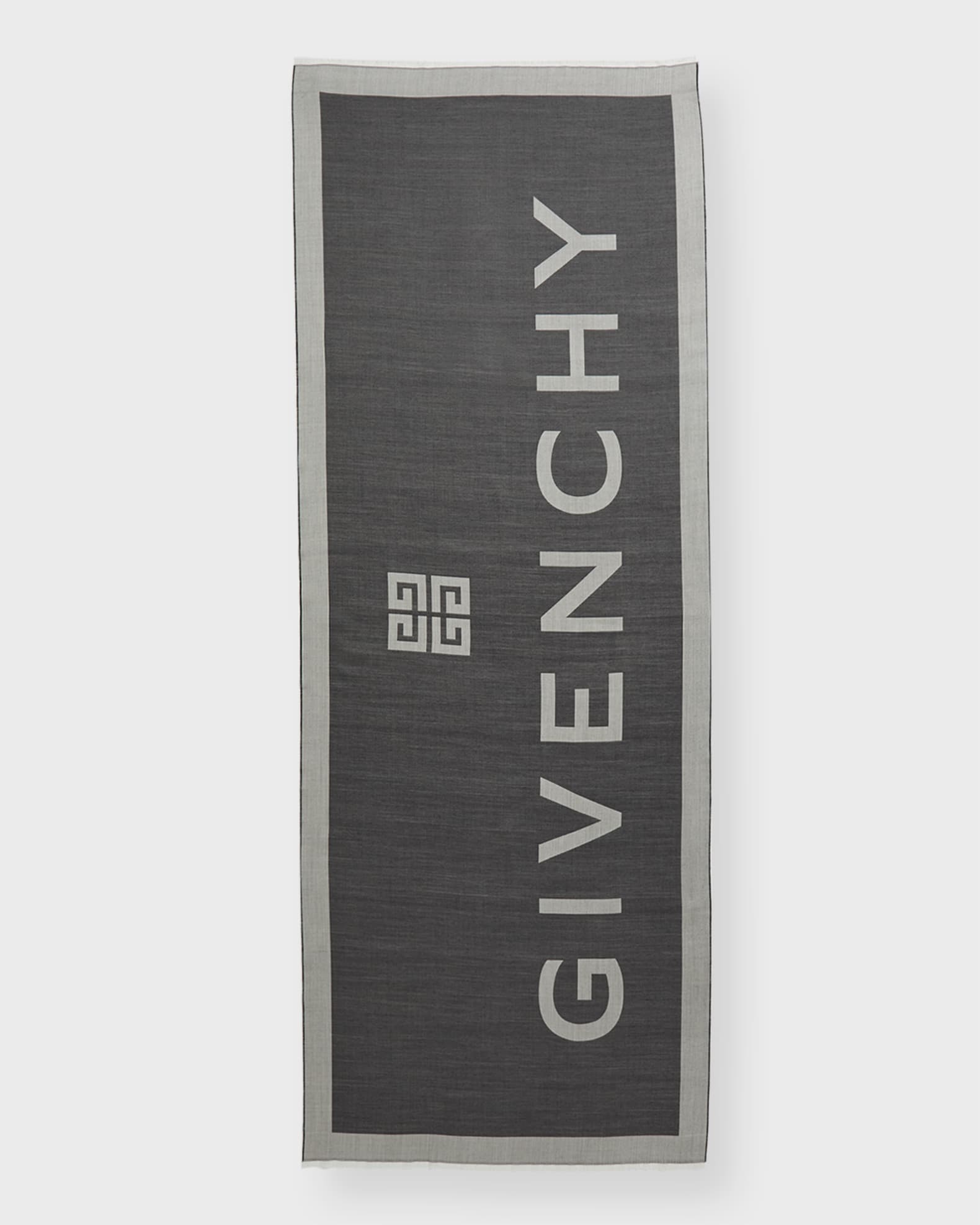 Givenchy Logo Woven Silk-Wool Scarf