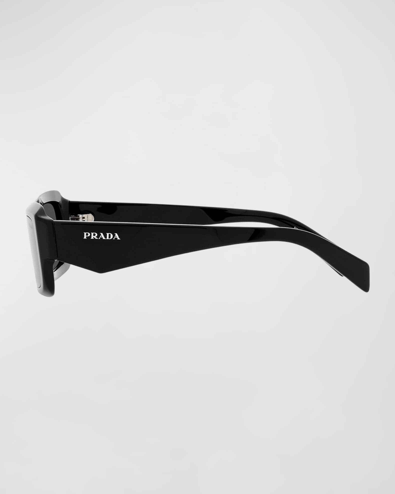 Men's Geometric Logo Acetate & Plastic Rectangle Sunglasses 1