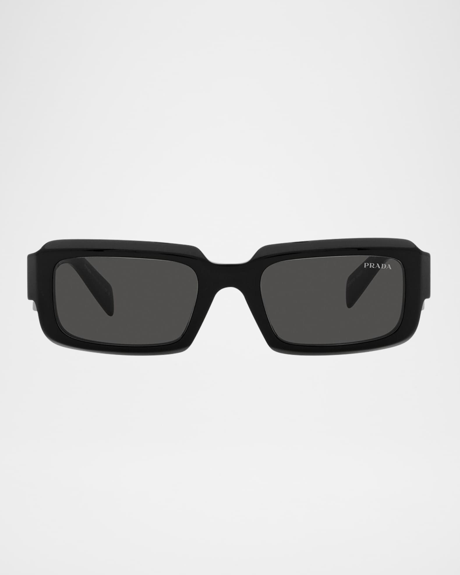 PRADA ブラック サングラス オクタゴナル Prada Men's Geometric Logo Acetate & Plastic Rectangle Sunglasses