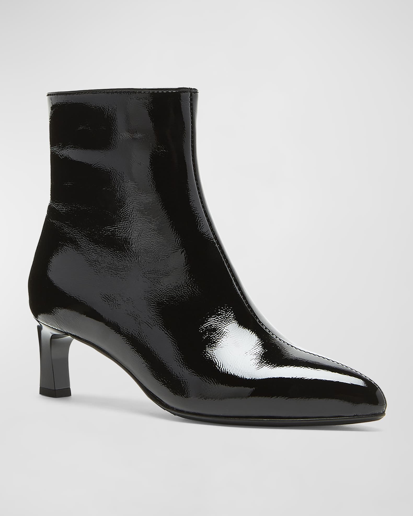La Canadienne Amely Patent Kitten Heel Booties Neiman Marcus