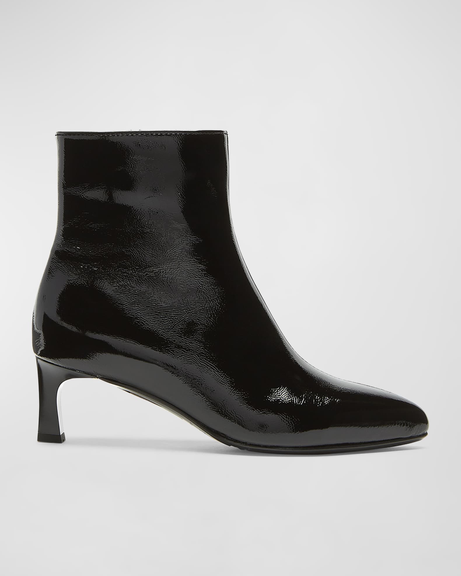 Leather kitten heel booties discount