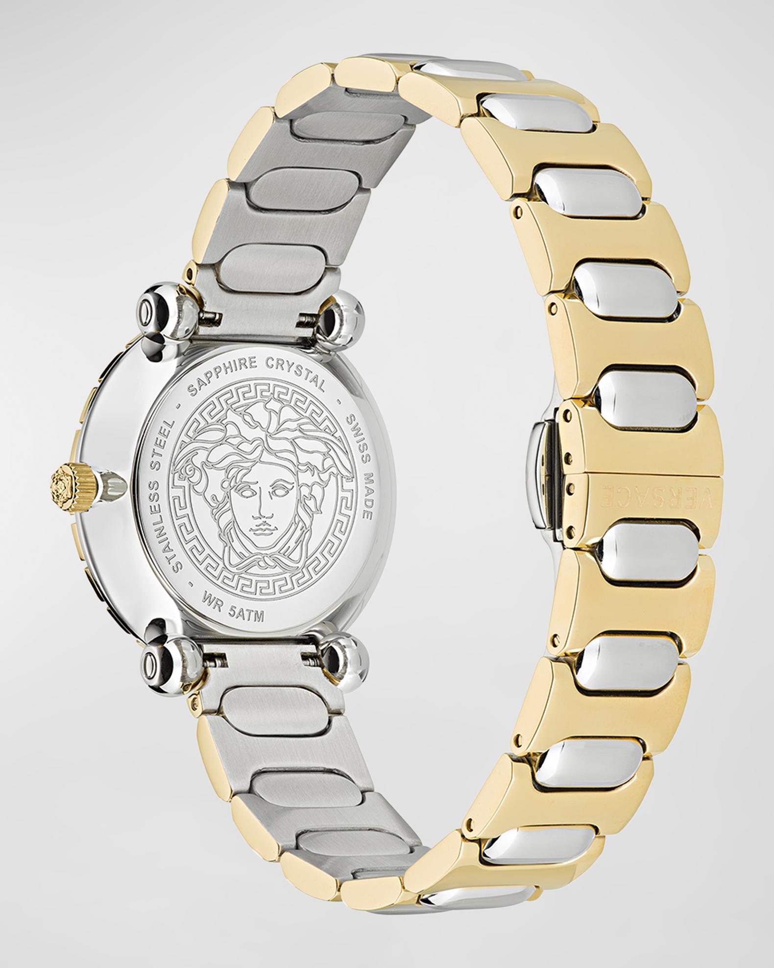 Versace 35mm Greca Twist Watch with Bracelet Strap, Two-Tone | Neiman ...