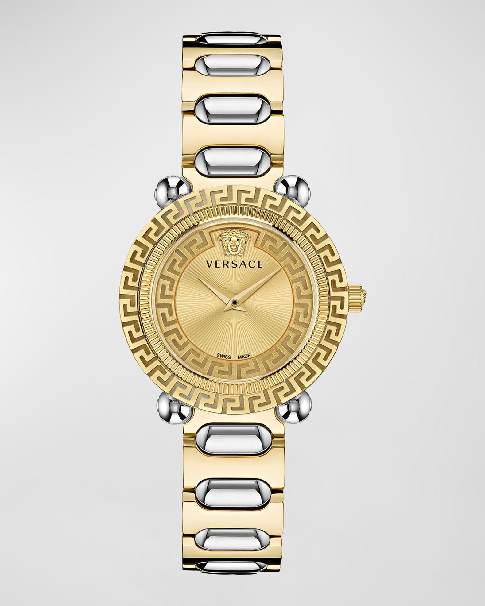 Versace 35mm Greca Twist Watch with Bracelet Strap, Two-Tone | Neiman ...
