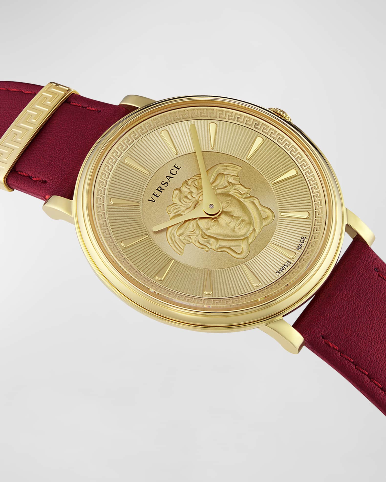 Versace V-circle Logomania Bracelet Watch In White/gold