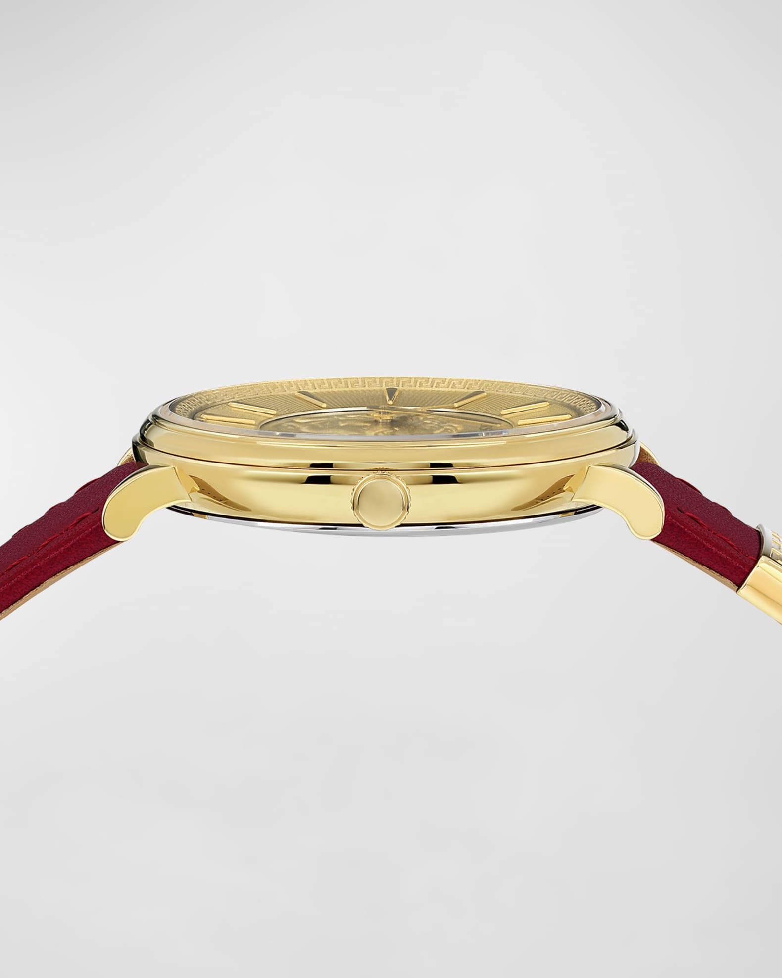 Versace V-circle Logomania Bracelet Watch, 38mm In Yellow Gold