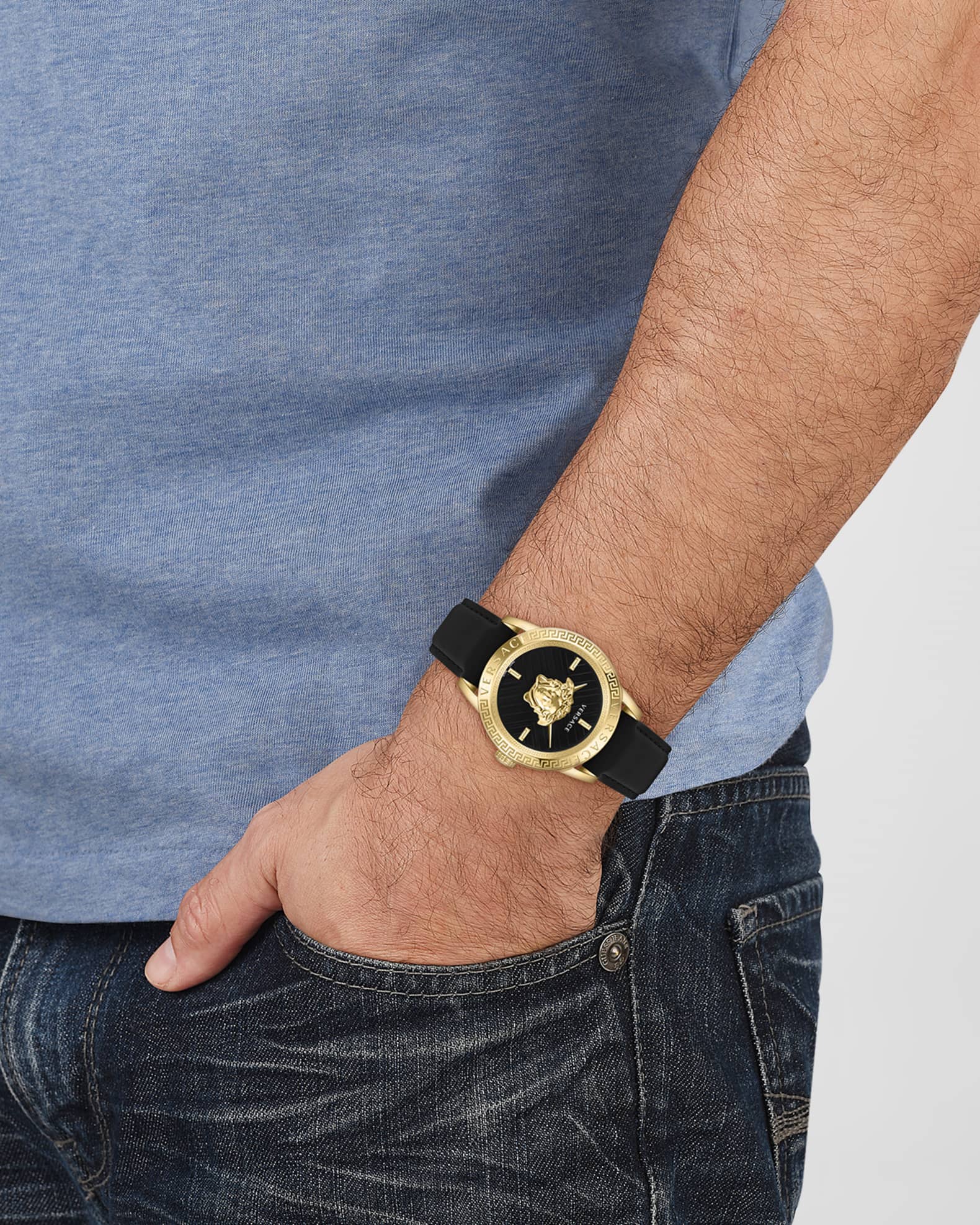 Versace watch leather strap replacement outlet