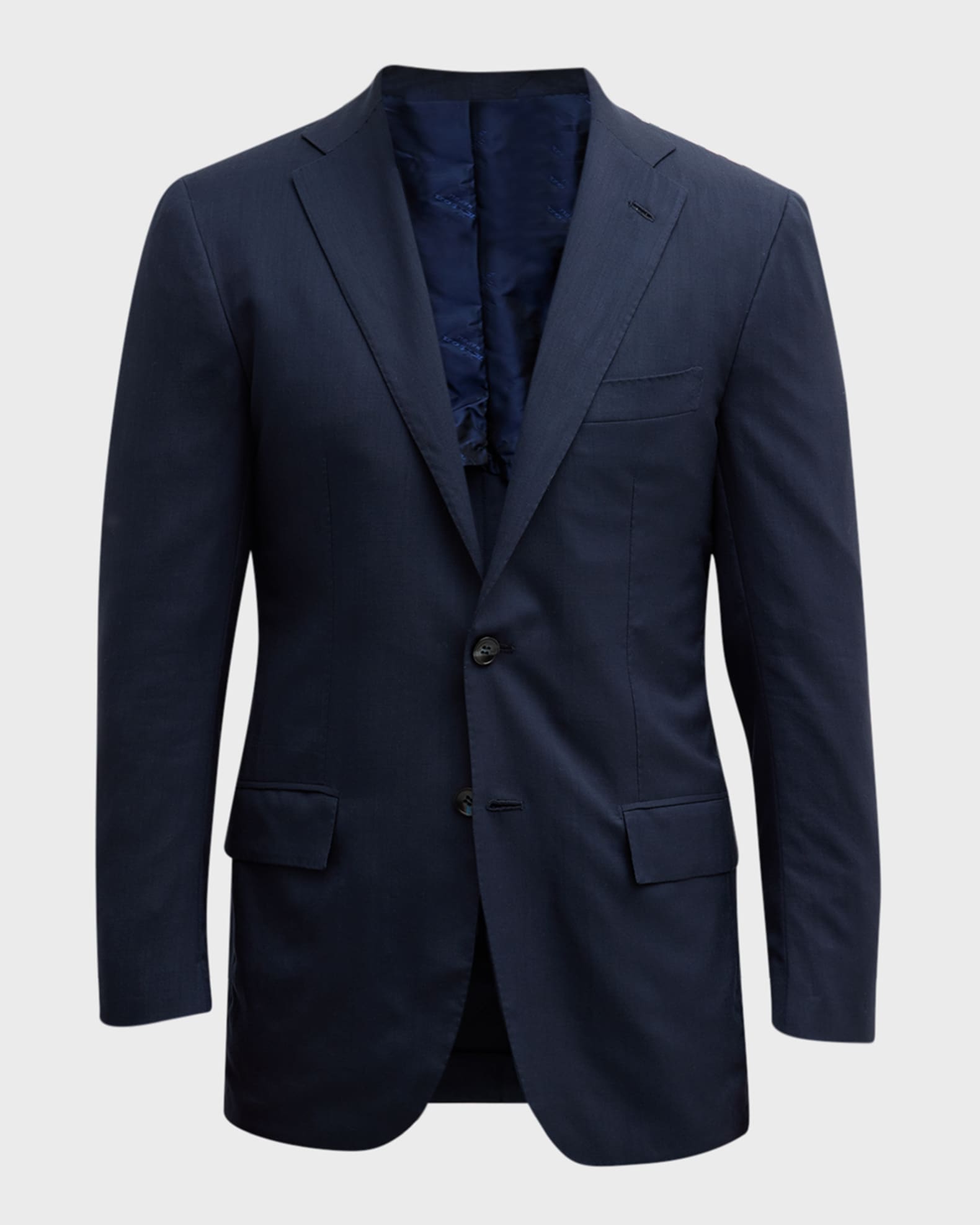 Kiton cashmere-blend slim fit blazer - Blue