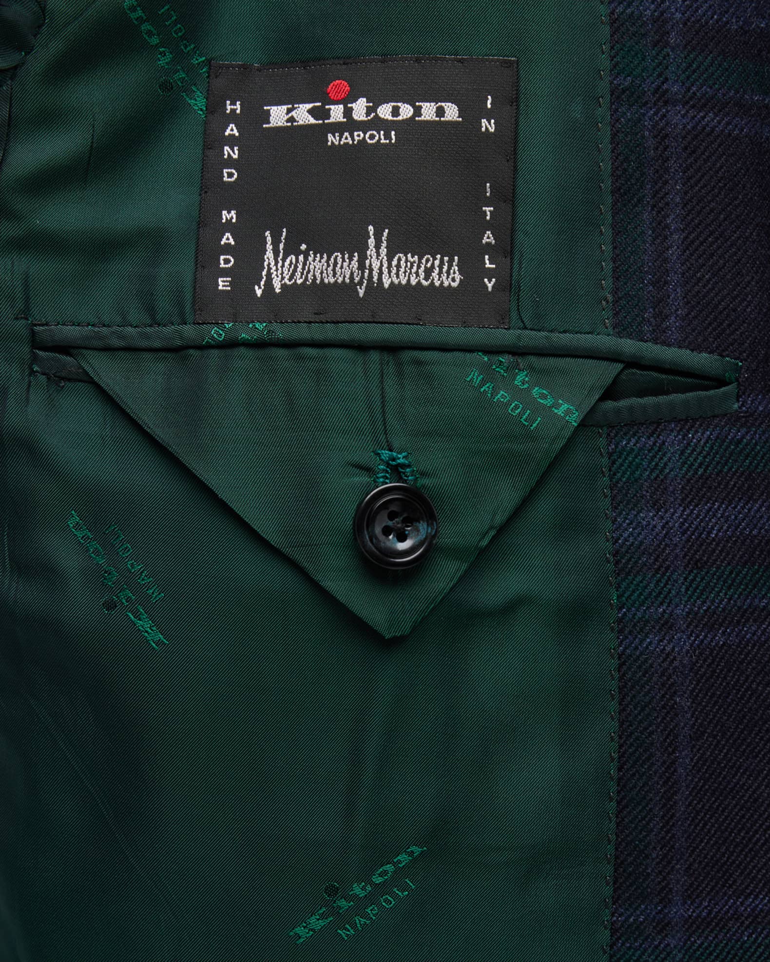 Kiton Men's Plaid Cashmere Jacket | Neiman Marcus