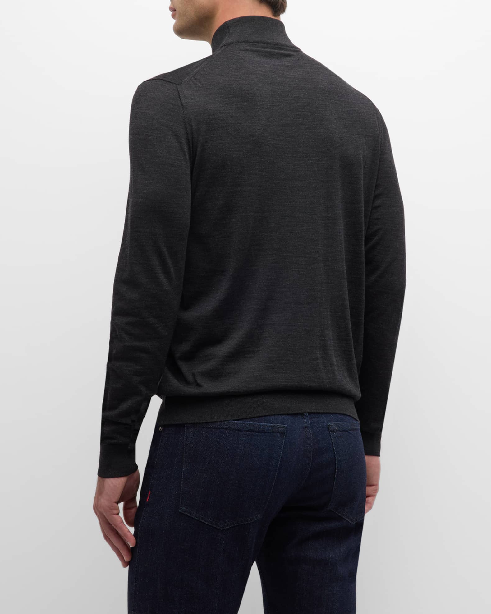Kiton Men's Wool Mock Neck Sweater | Neiman Marcus