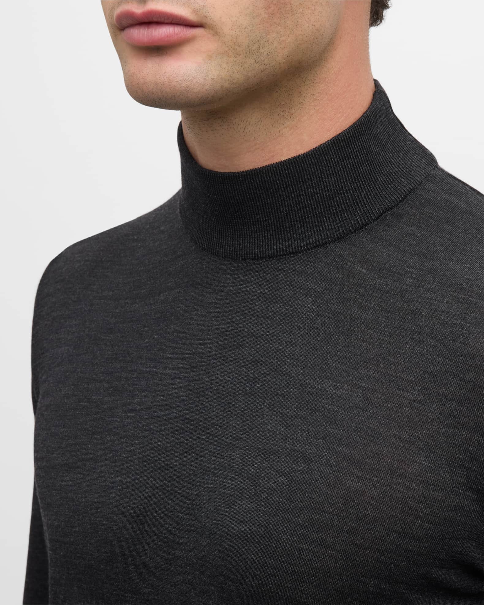 Kiton Men's Wool Mock Neck Sweater | Neiman Marcus