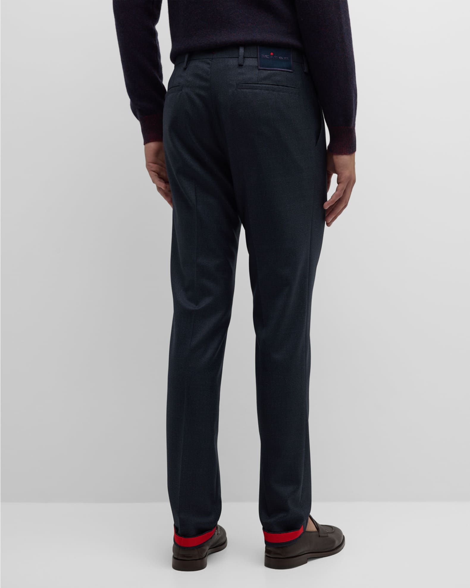 Kiton Men's Wool Houndstooth Pants Neiman Marcus