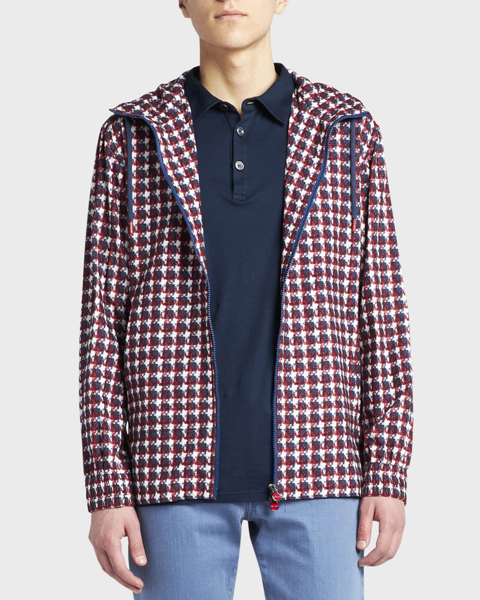 Gucci Red & Navy Geometric Houndstooth Jacket for Men