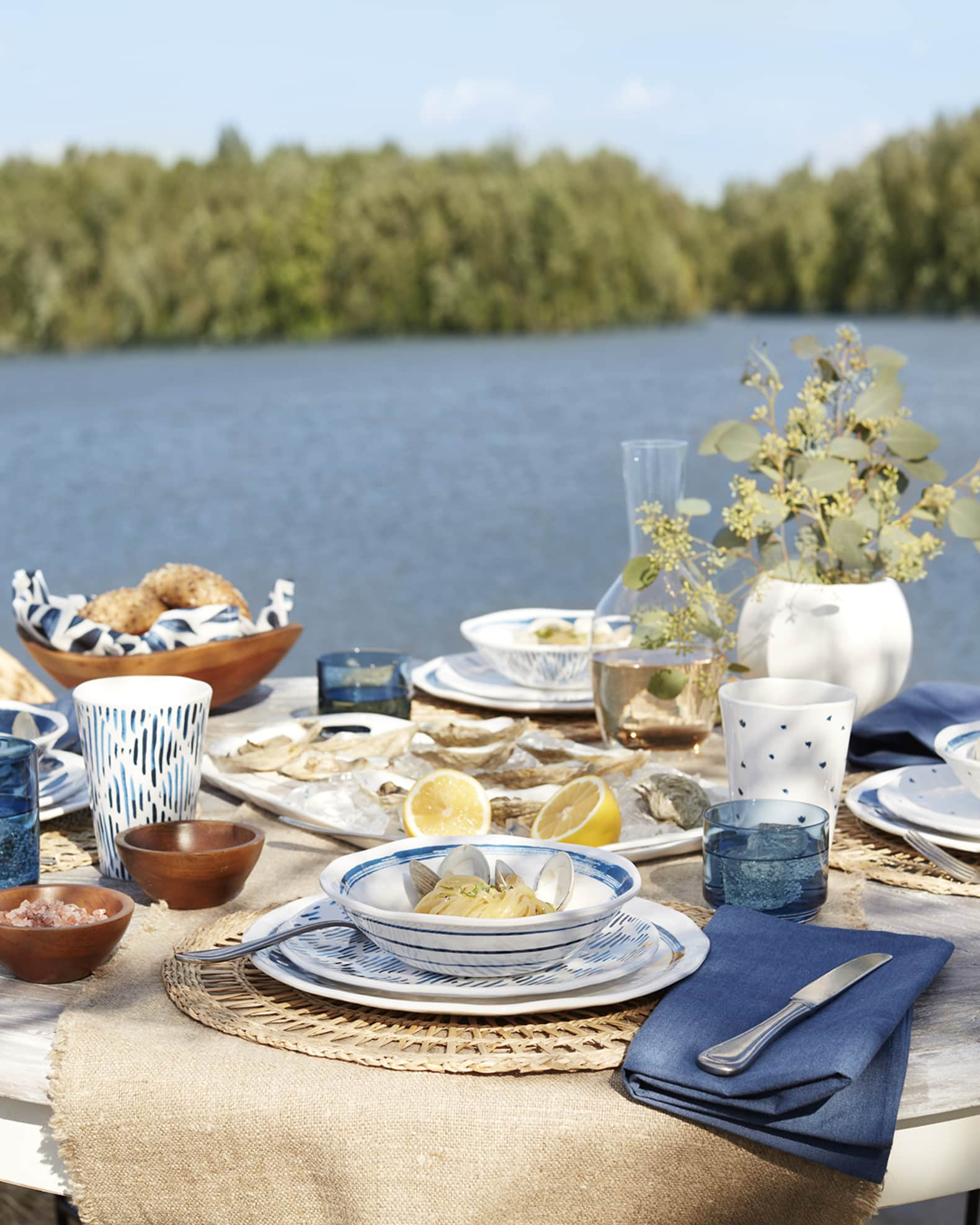 Lenox Blue Bay 12-Piece Dinnerware Set : : Home