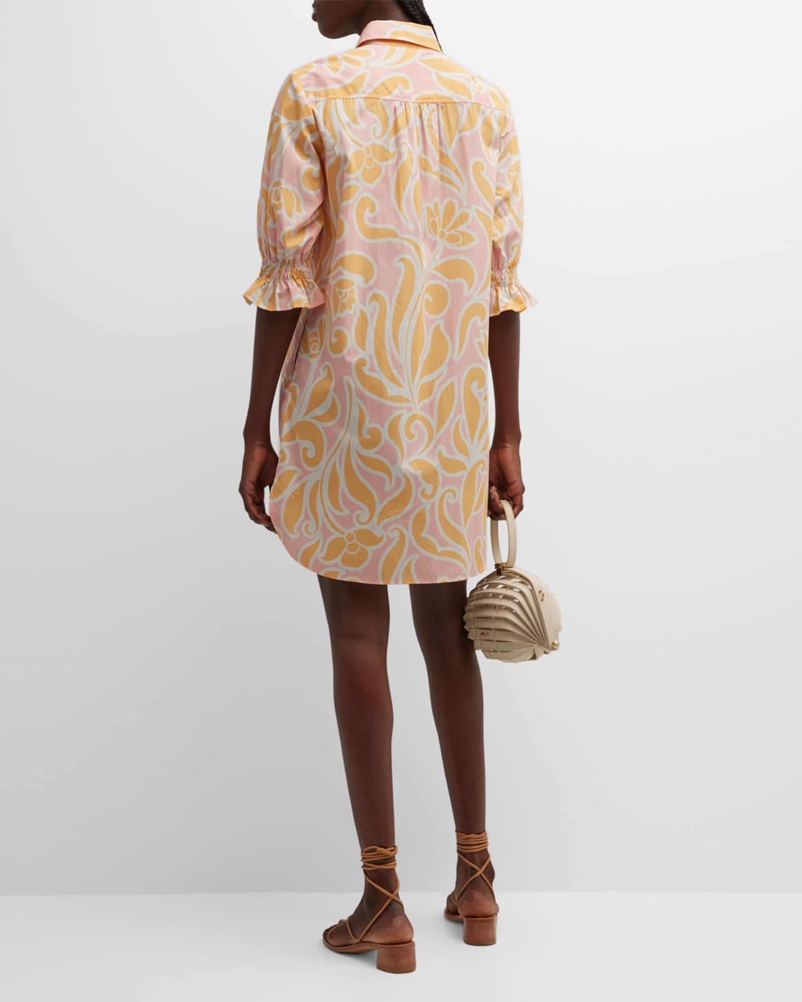 Finley Miller Abstract-Print Elbow-Sleeve Shirtdress | Neiman Marcus