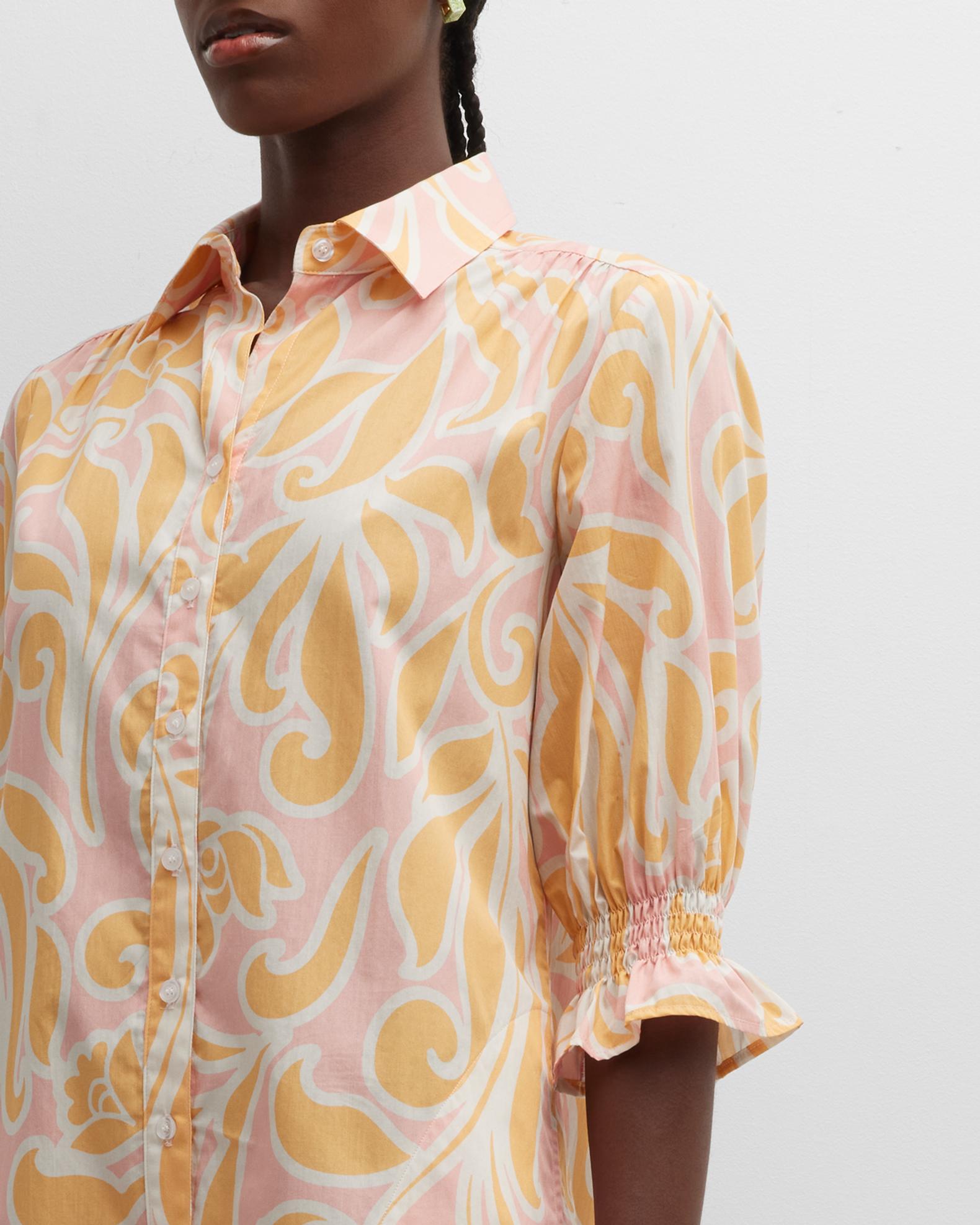 Finley Miller Abstract-Print Elbow-Sleeve Shirtdress | Neiman Marcus