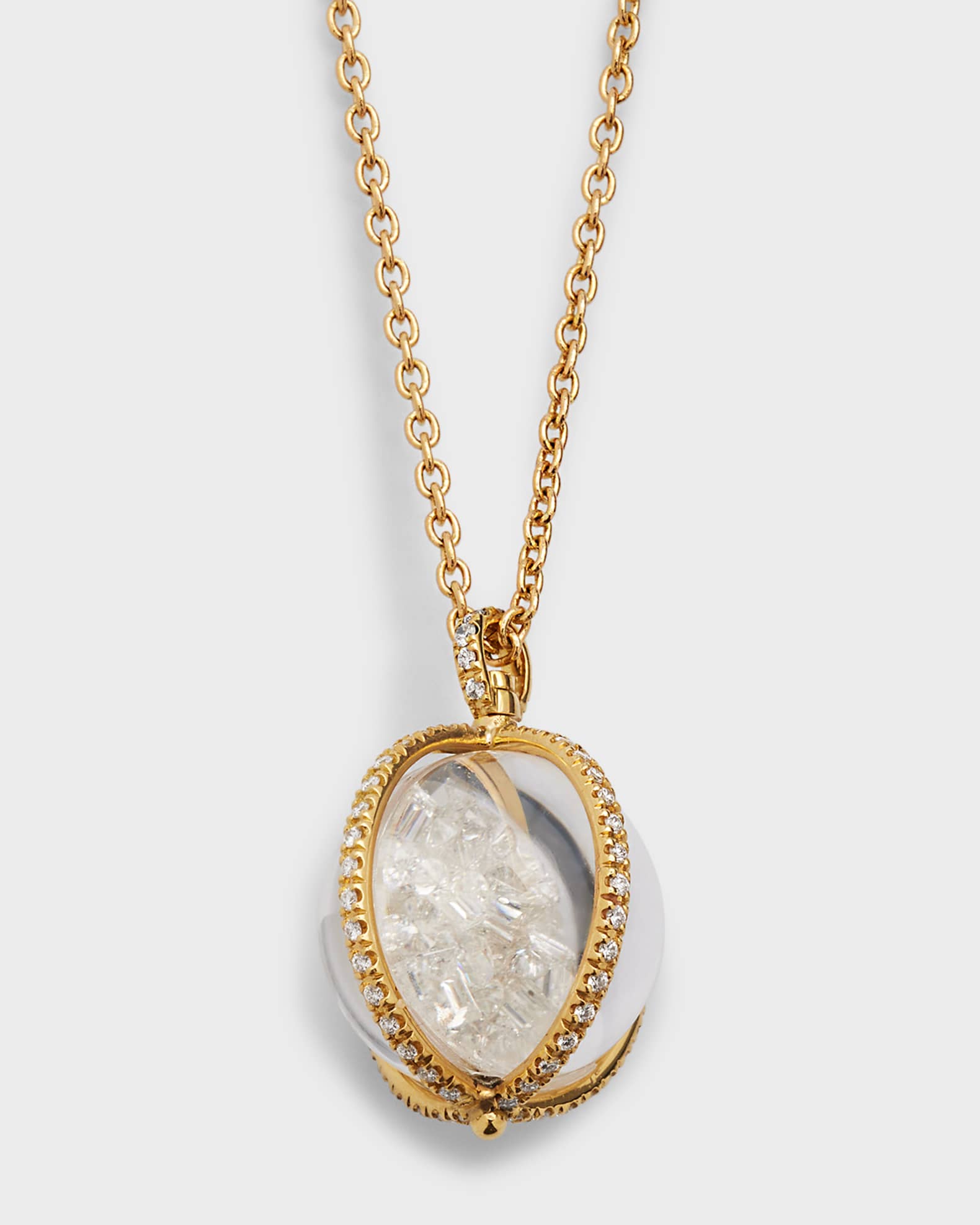Moritz Glik 18K Yellow Gold Kaleidoscope Shaker Pendant Necklace