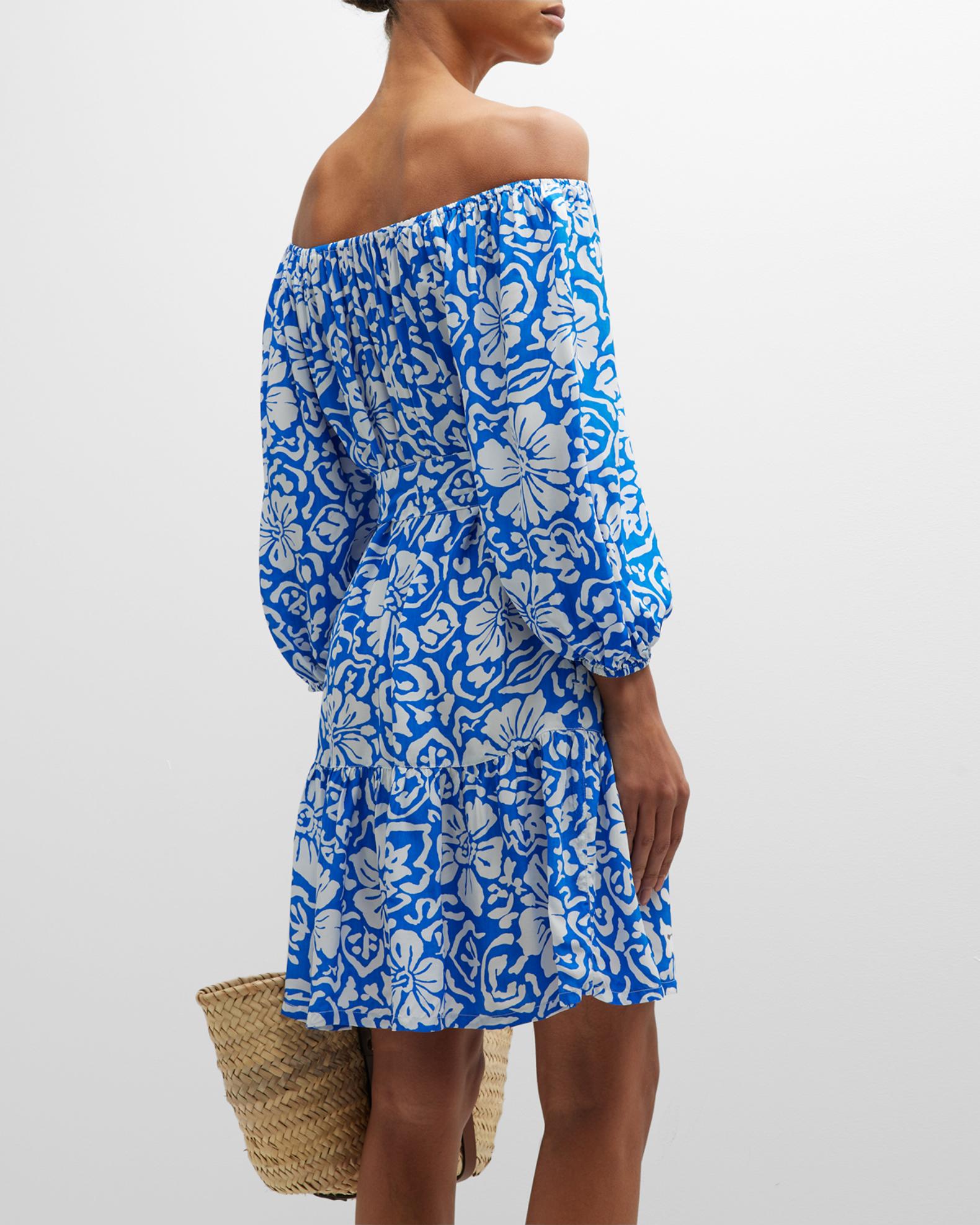 Fiji Patterns With Hibiscus Off Shoulder Long Dress main image 1